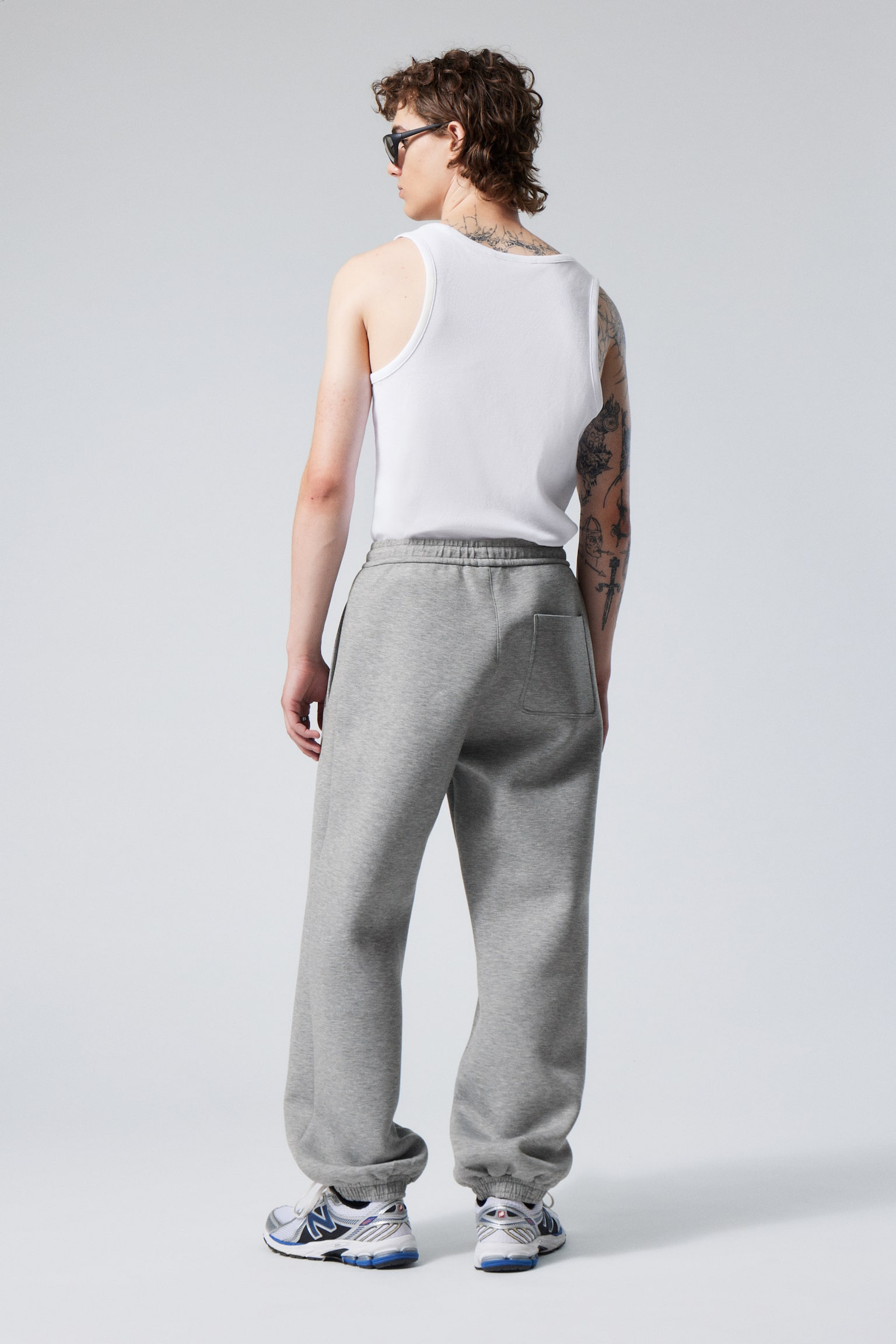 Simon Scuba Sweatpants - Grey Melange/Dusty Brown - 4