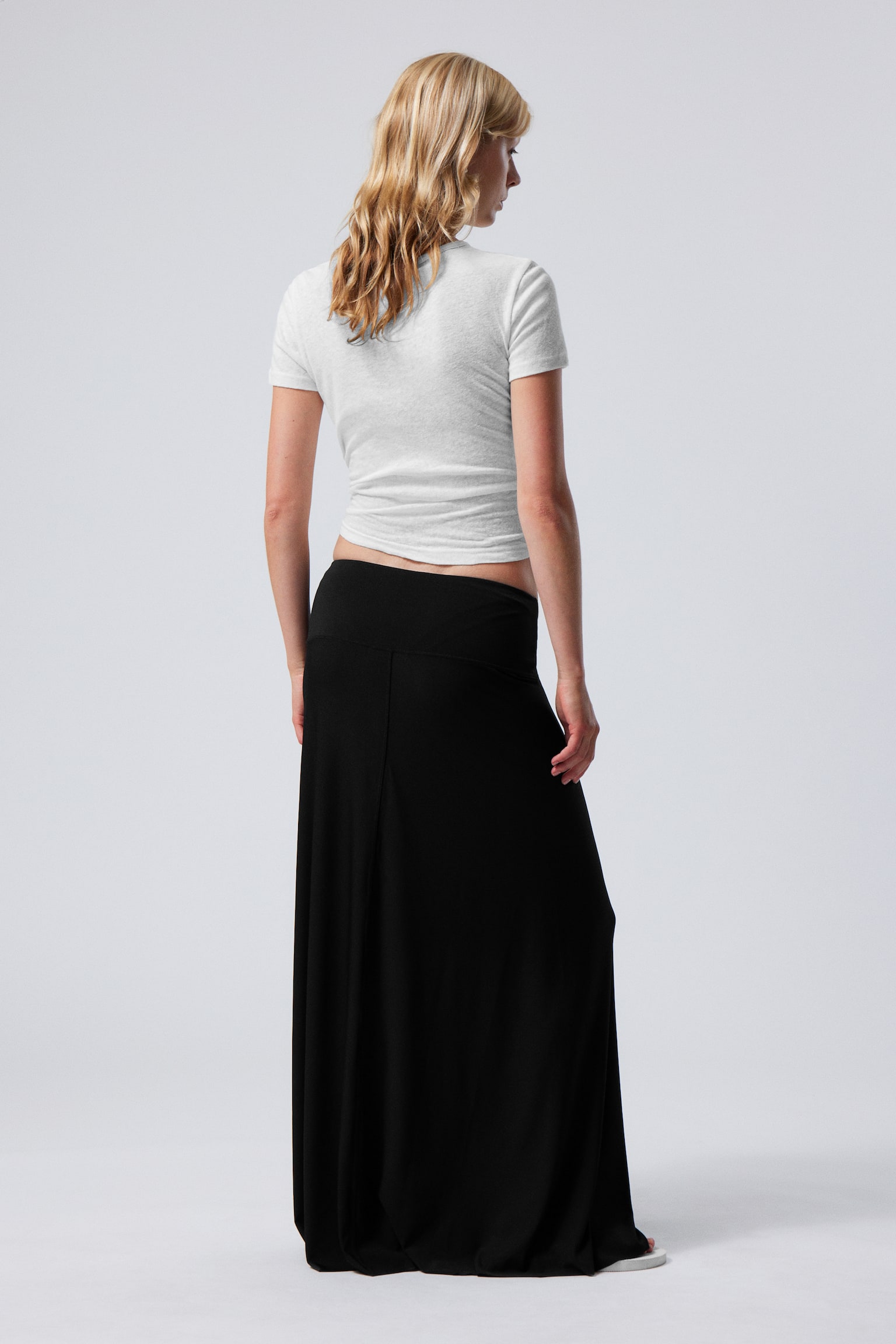 Maxi Jersey Skirt - Black/Light Dusty Khaki - 3