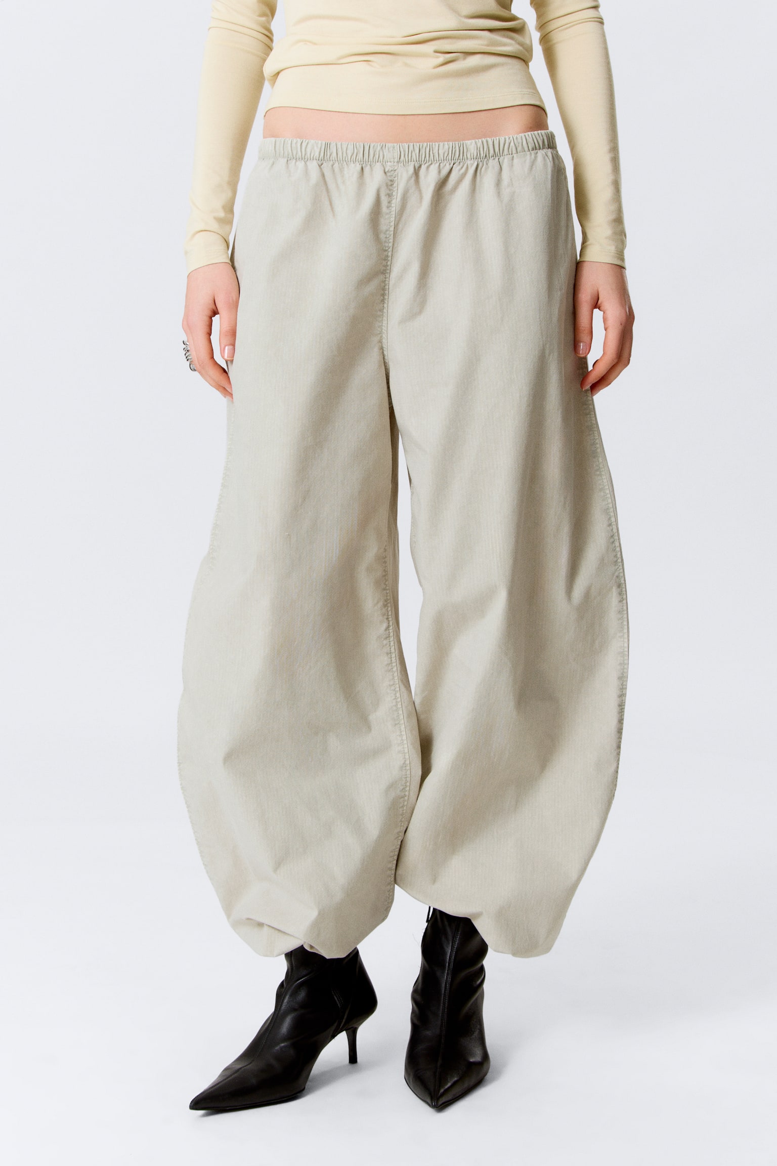 Pantaloni ripstop cu talie joasă și elastic - Mole prăfuit deschis/Gri închis - 3