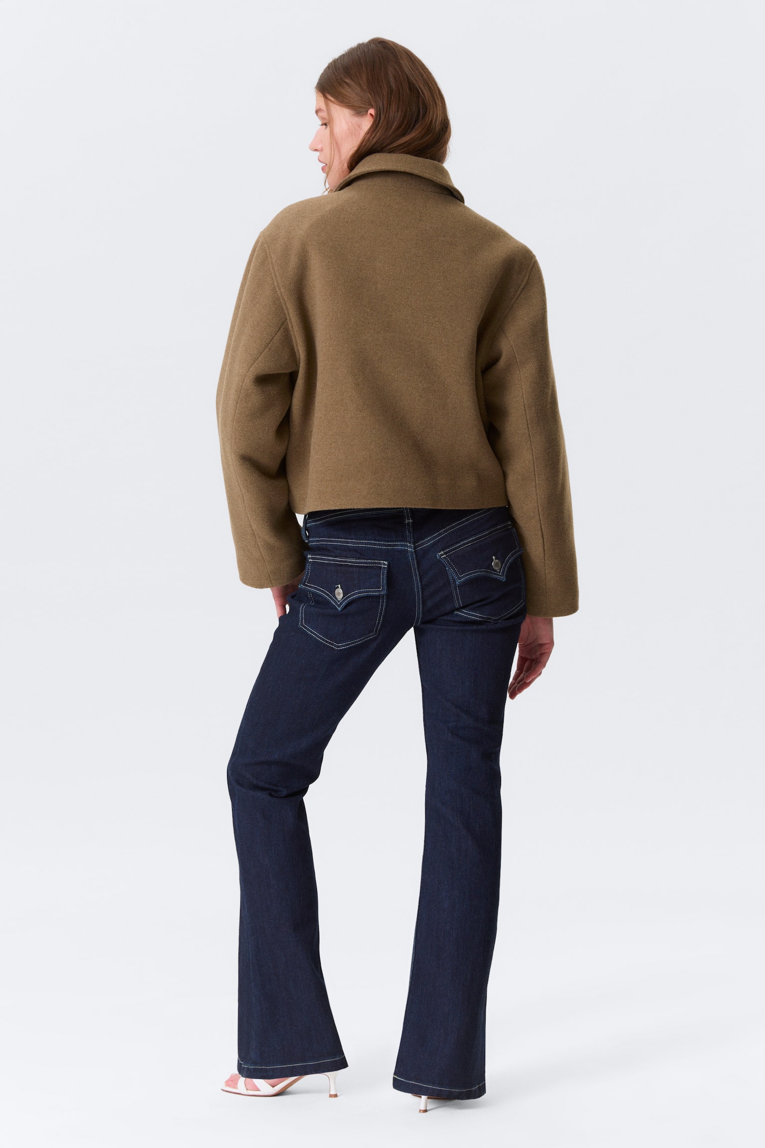 Kurze, kastige Zip-Jacke - Mattes Braun/Dunkelgrau meliert/Dunkelbraun/Kariert - 3