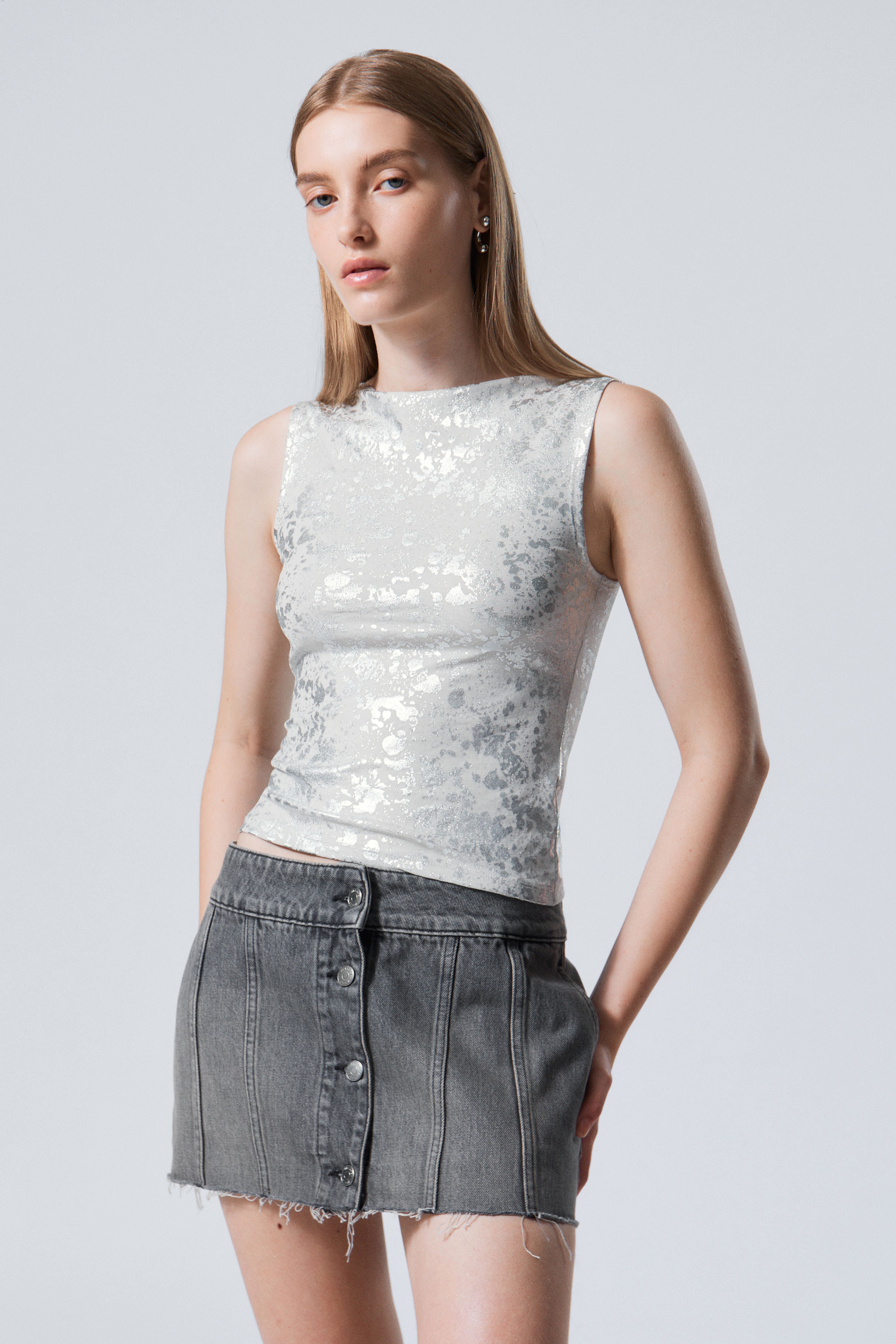 HM Top mit Metallic-Spritzern