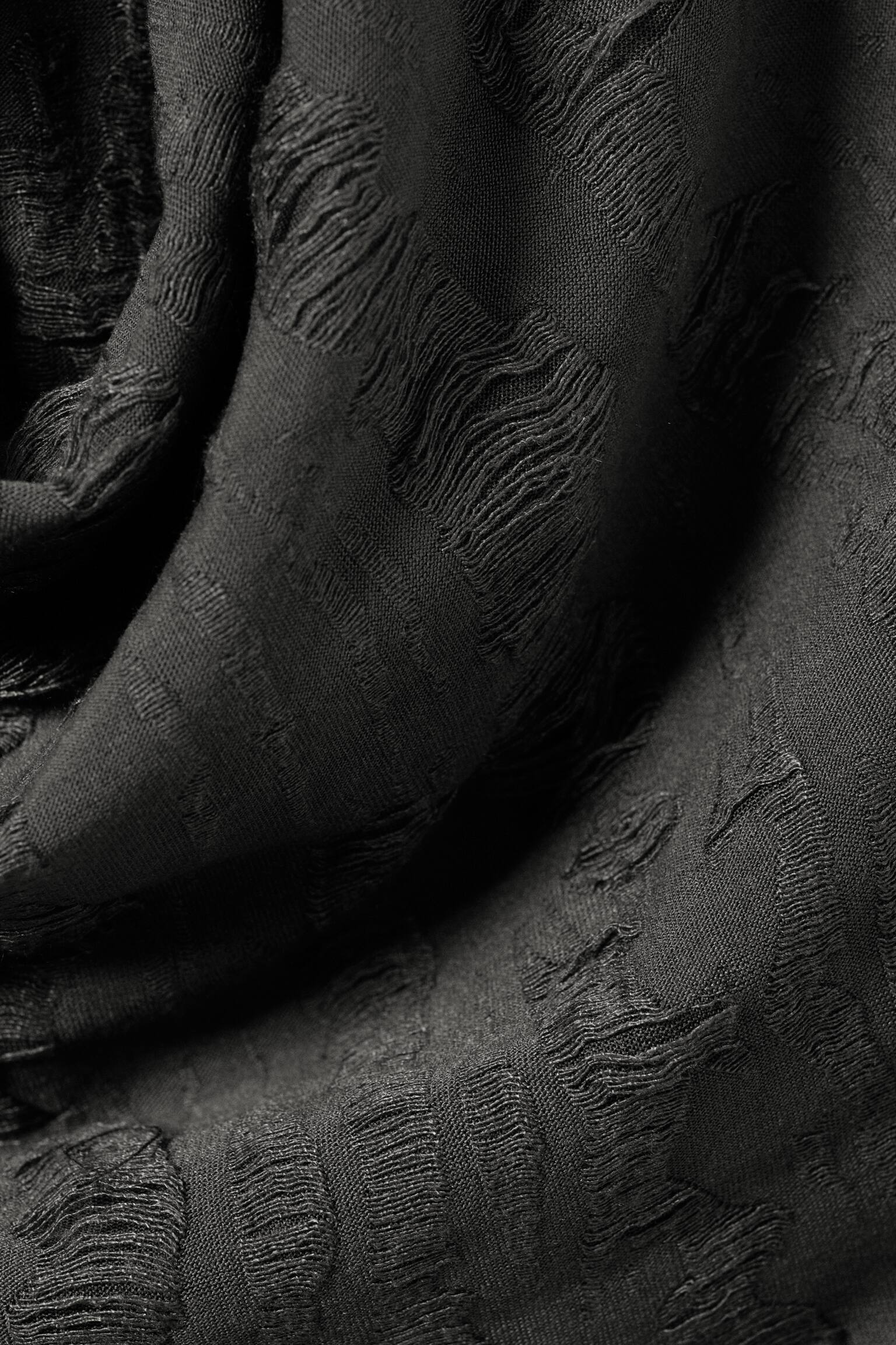 Mini-robe dos nu en jacquard à col bénitier - Gris foncé - 3