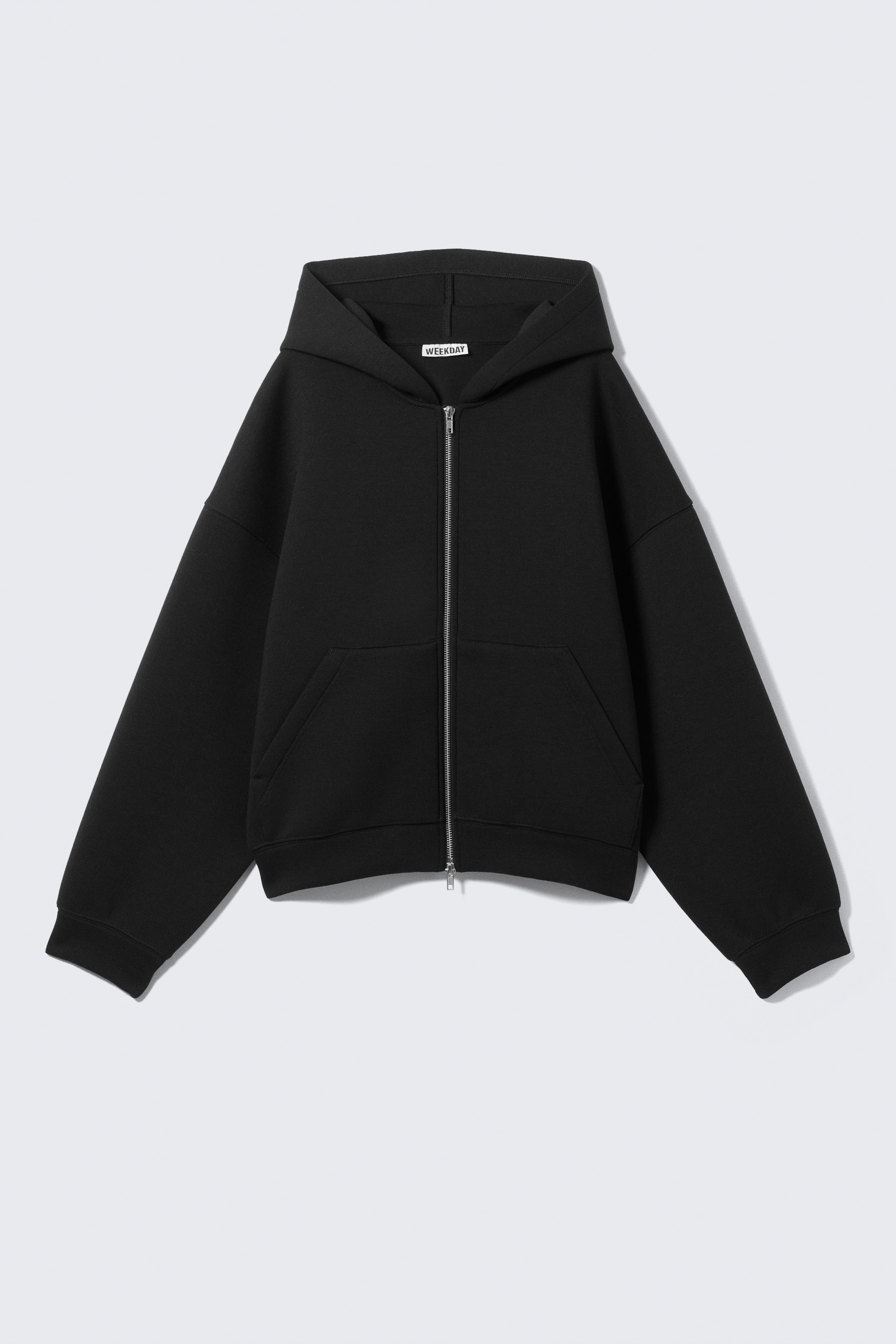 Oversized hoodie van scubastof met rits - Zwart/Grijs gemêleerd/Donkergrijs/Kobaltblauw