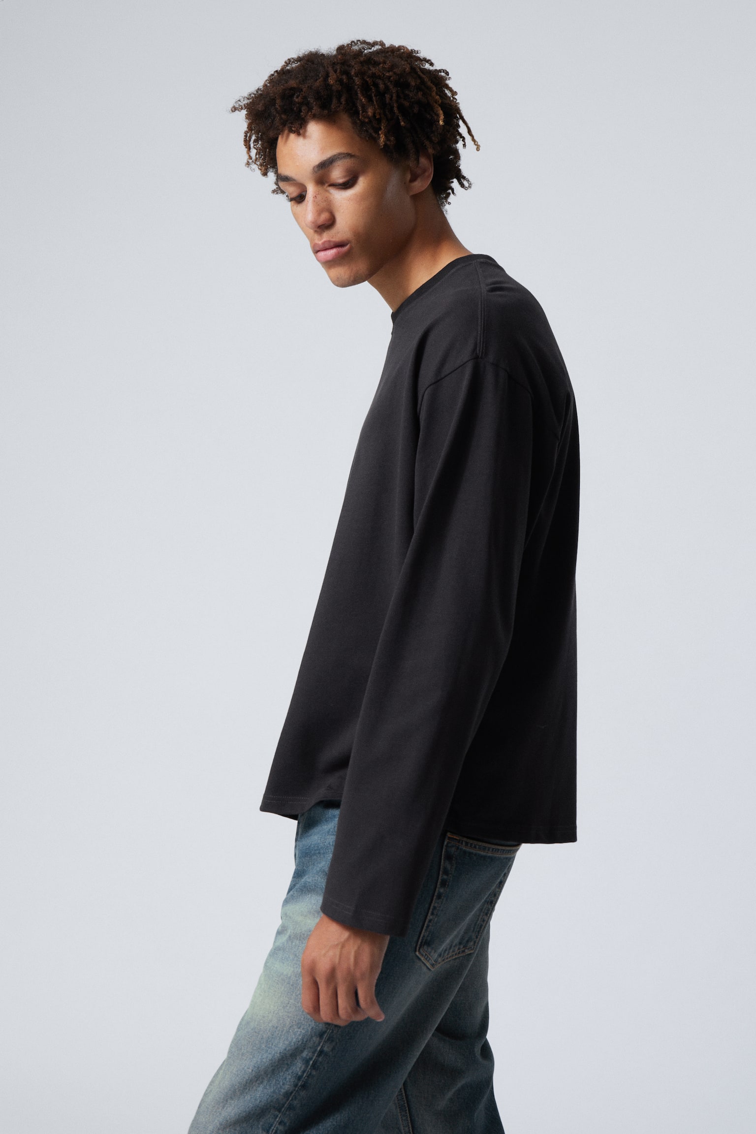 Great Boxy Long Sleeve T-shirt - Black/Dark Mole/White - 4