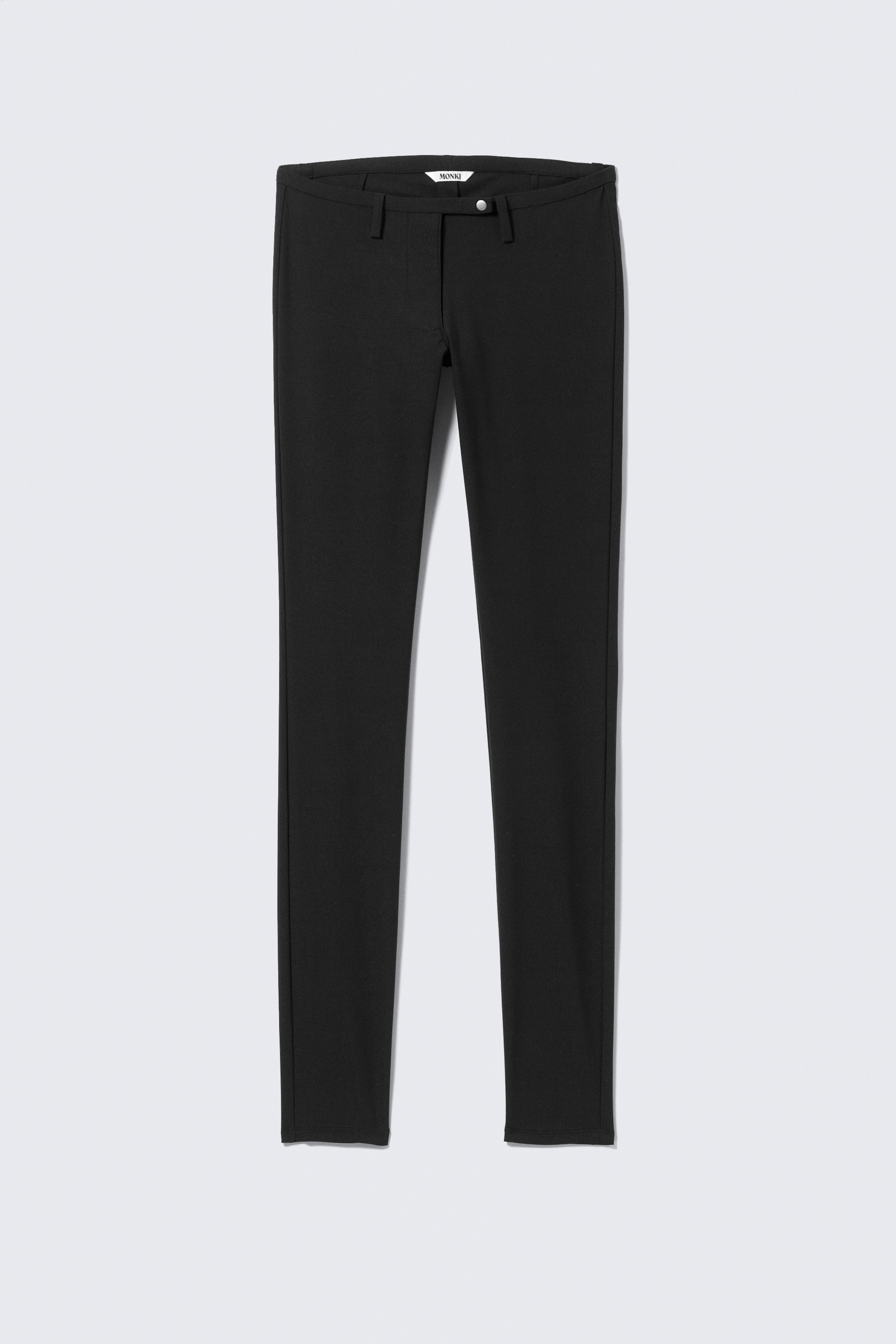 Low-Waist-Treggings aus Anzugstoff mit Skinny Fit - Schwarz