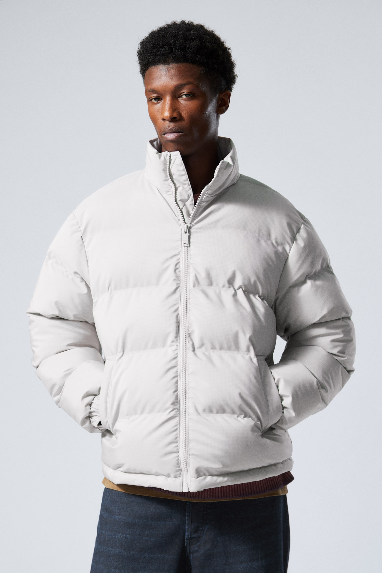 Cole Puffer Jacket - Light Dusty Grey/Black/Dark Mole - 5