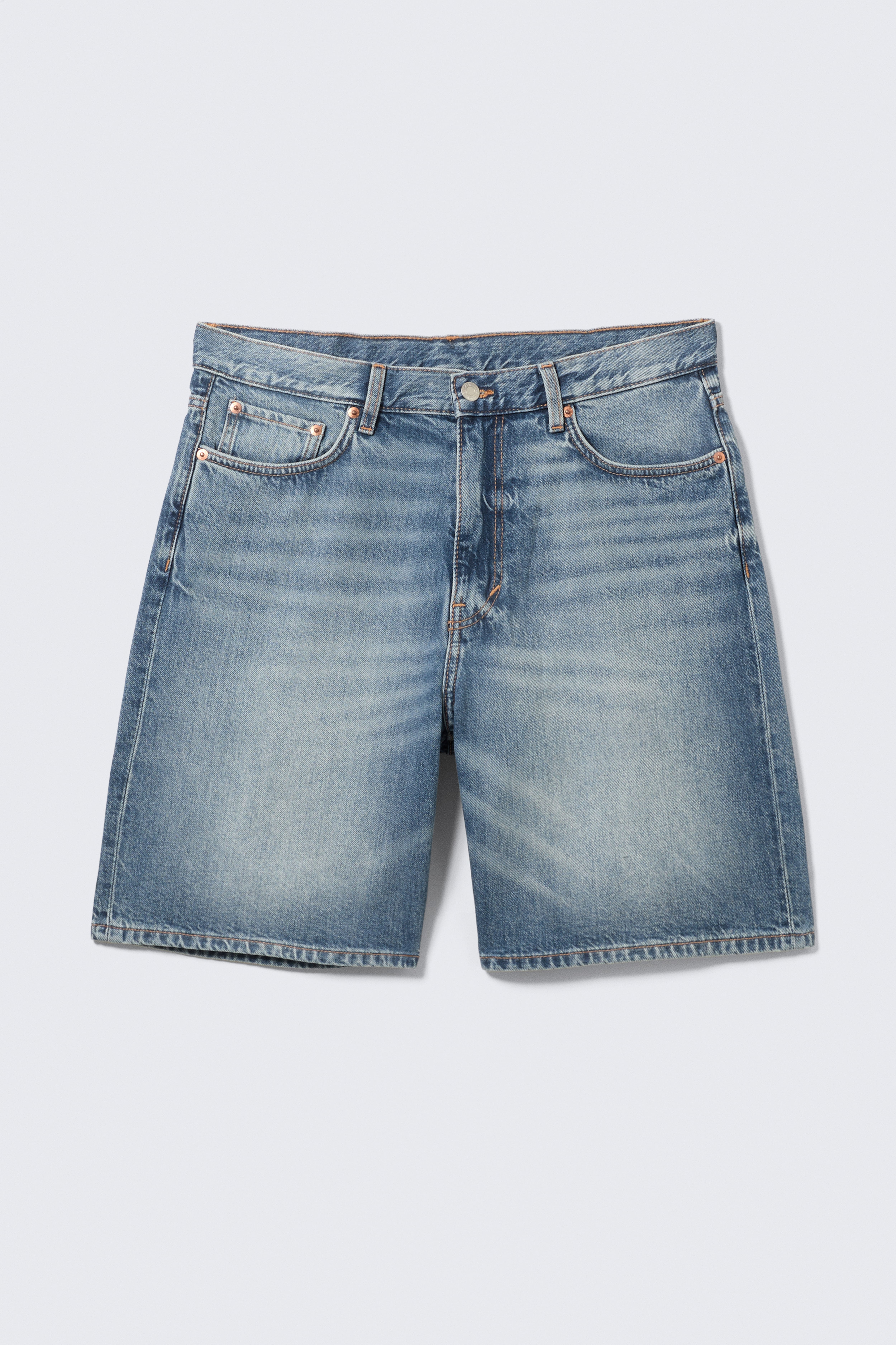 Shorts in denim Galaxy Mid Rise Loose - Blue Horses - Blu medio