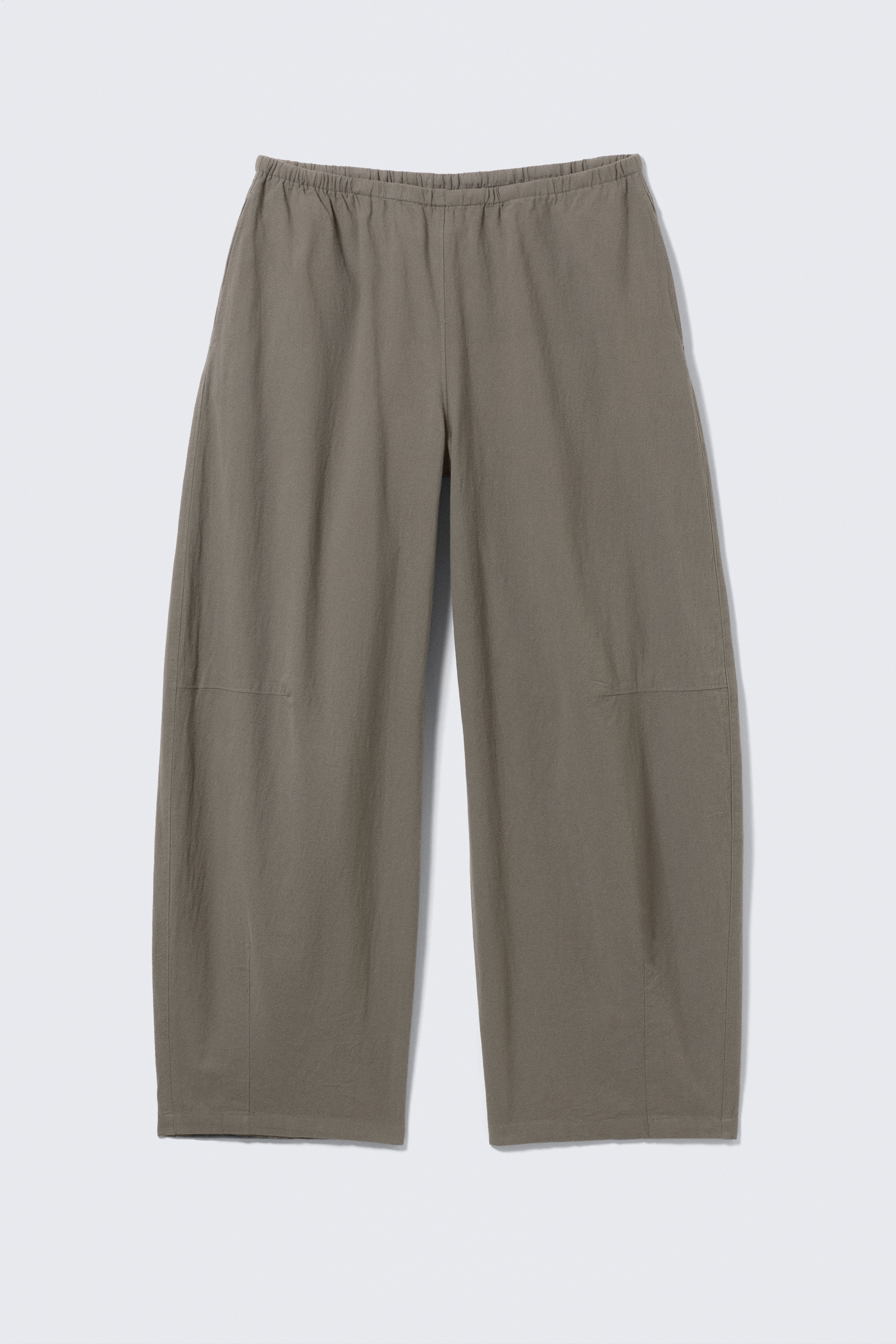 Low Rise Loose Pull-on Trousers - Grey/Light Beige
