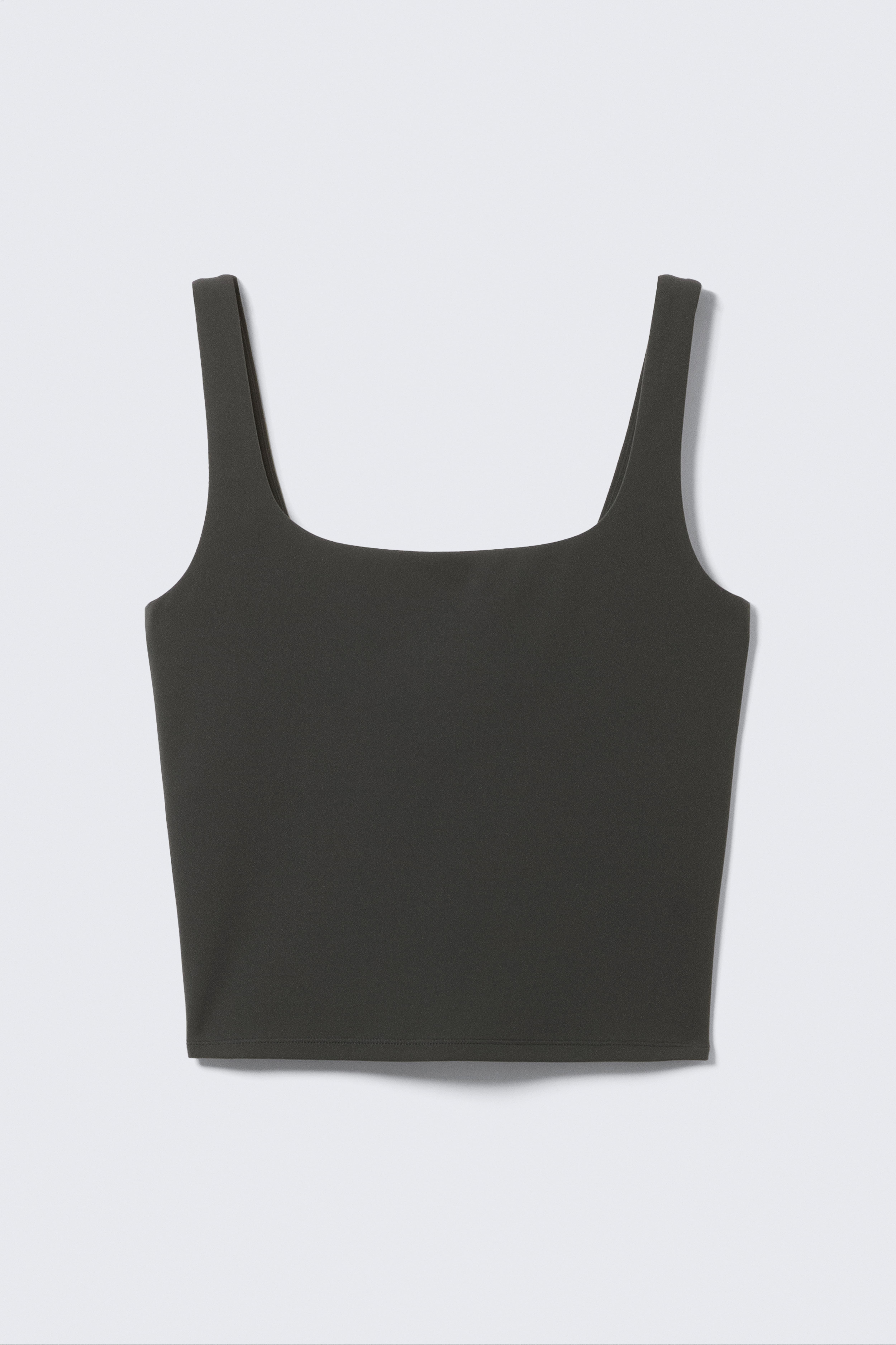 Cropped-Sporttop - Dunkelgrau/Schwarz/Weiß/Dunkelbraun