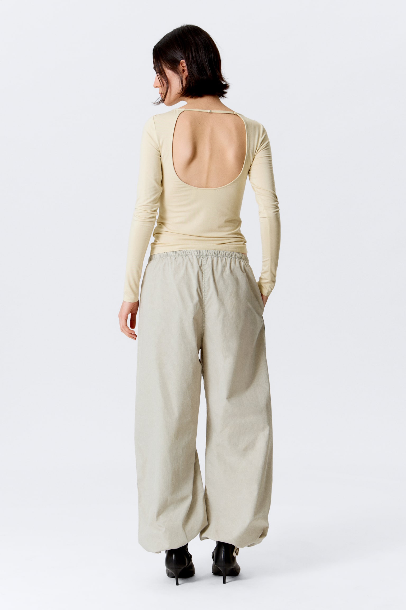 Pantaloni ripstop cu talie joasă și elastic - Mole prăfuit deschis/Gri închis - 5