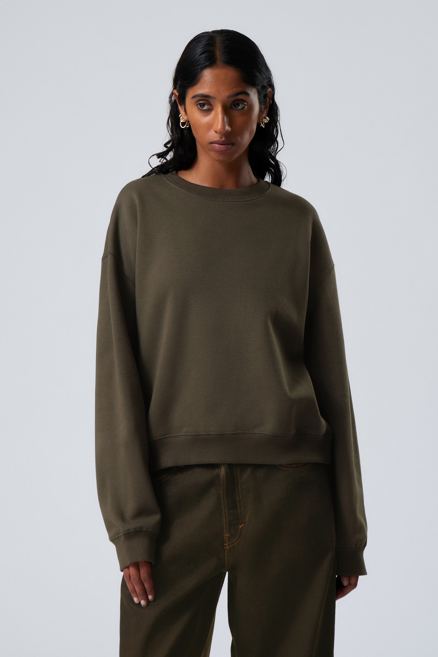 Essence Standard Sweatshirt - Dark Khaki Green/Black/Light grey melange/Bright Blue - 1