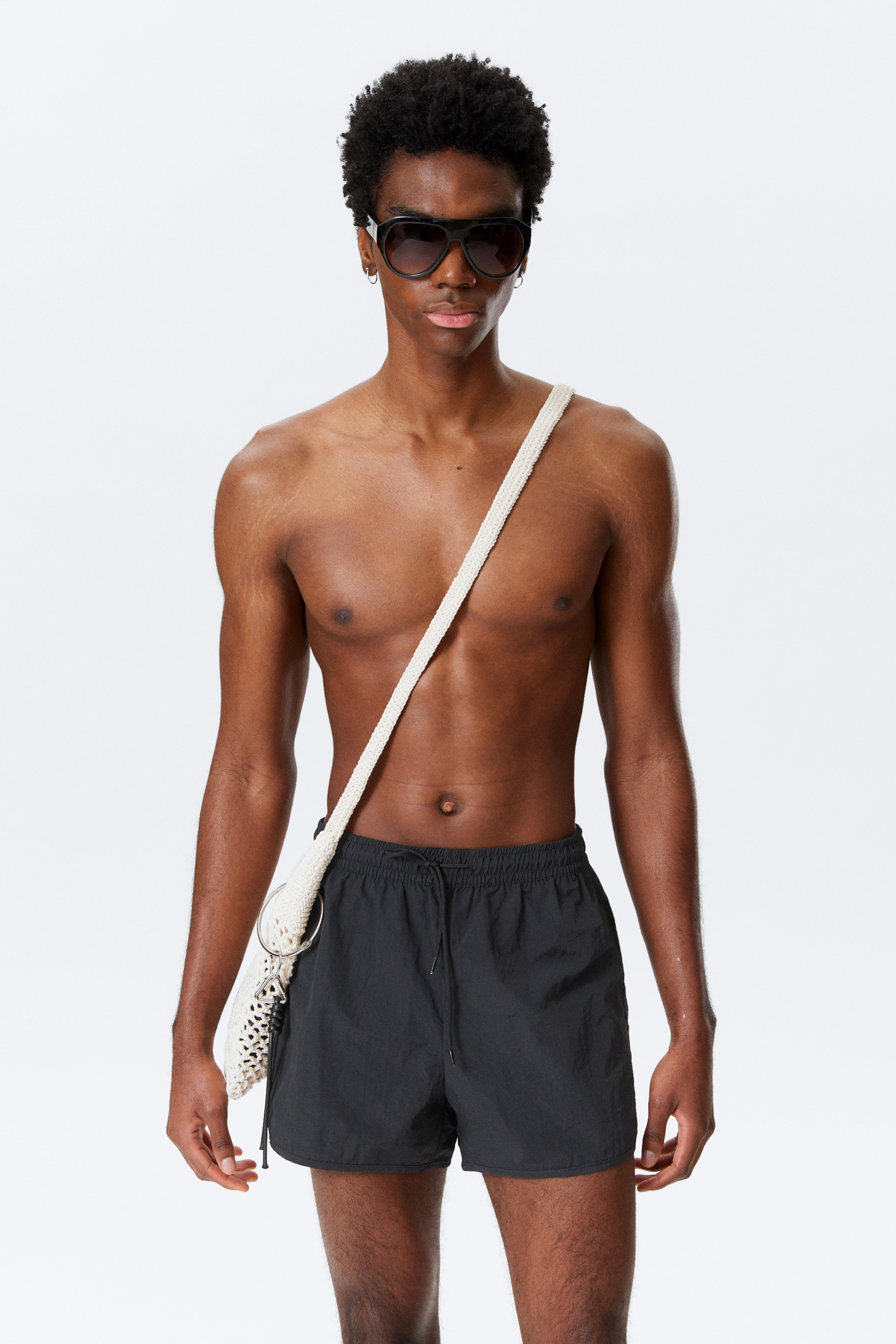 H&M Pantaloncini da mare strutturati a metà coscia Nero UOMO