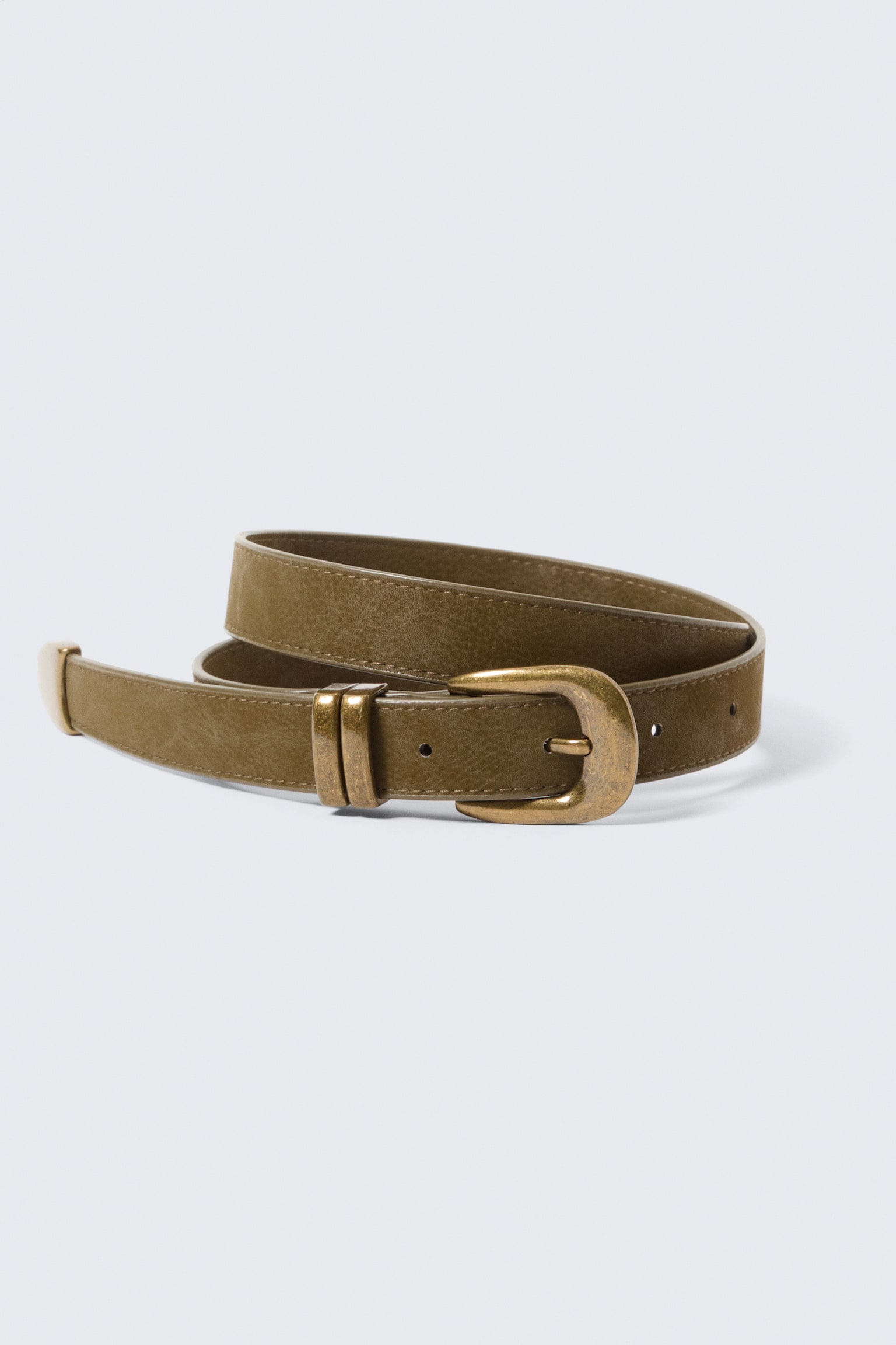 Western riem van imitatieleer - Dark Khaki Green - Golden/Zwart/Donkerbruin/Gebarsten zwart