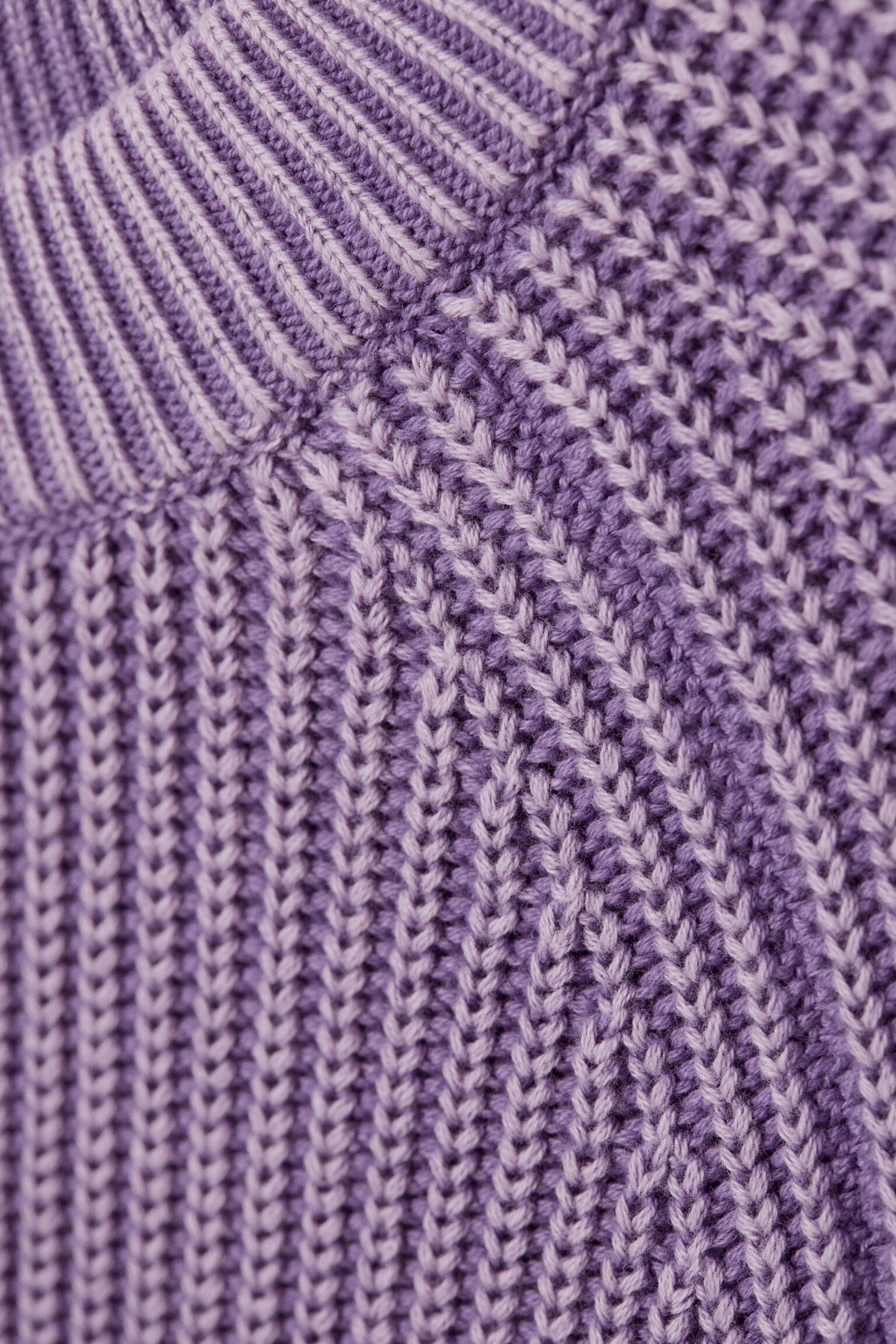 Pullover in cotone - Washed Purple Melange/Washed Dark Grey Melange - 3