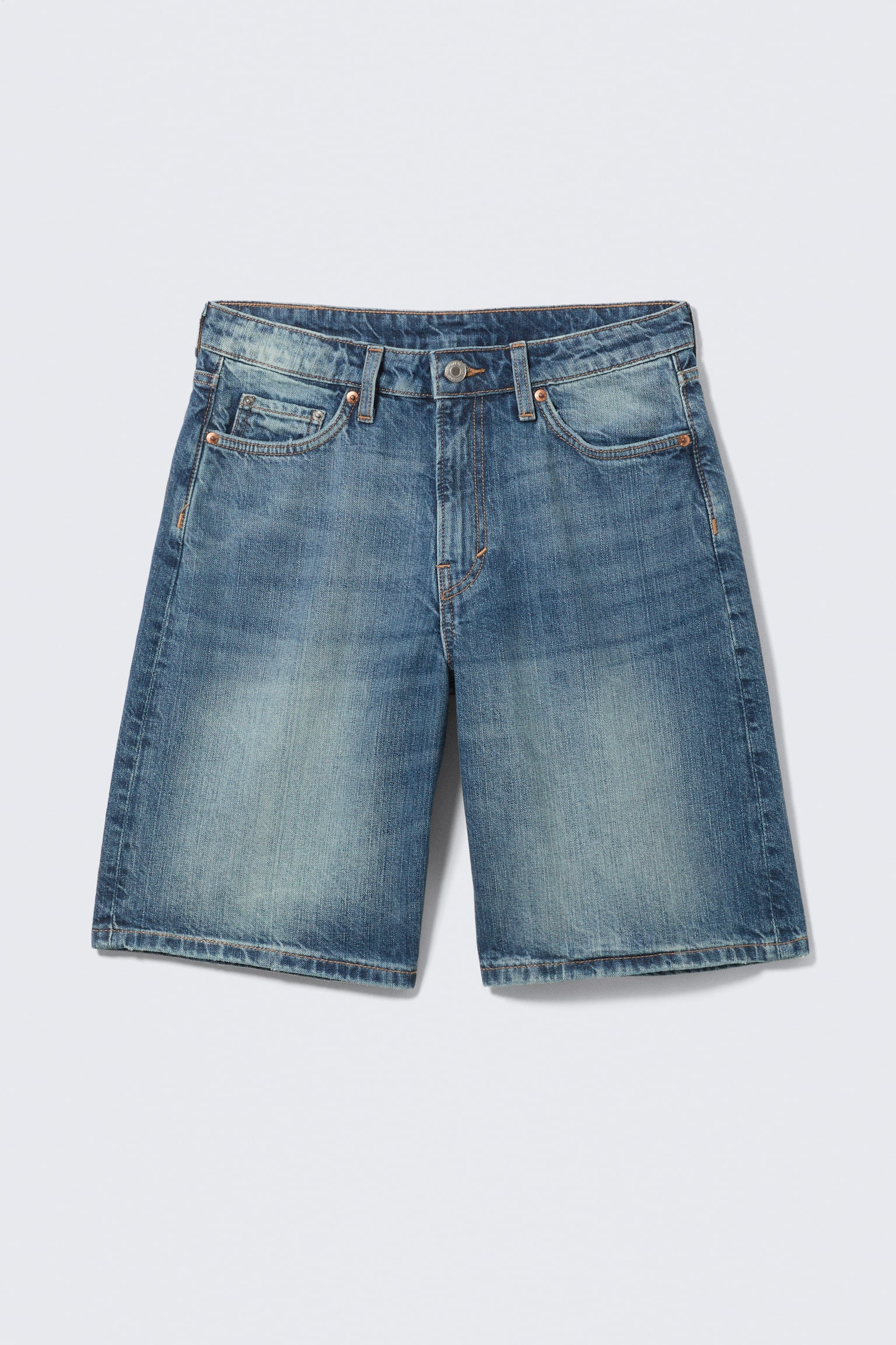 Monterey Low Rise Denim Shorts - Radio Blue - Mittelblau/Abgetöntes Schwarz - 2