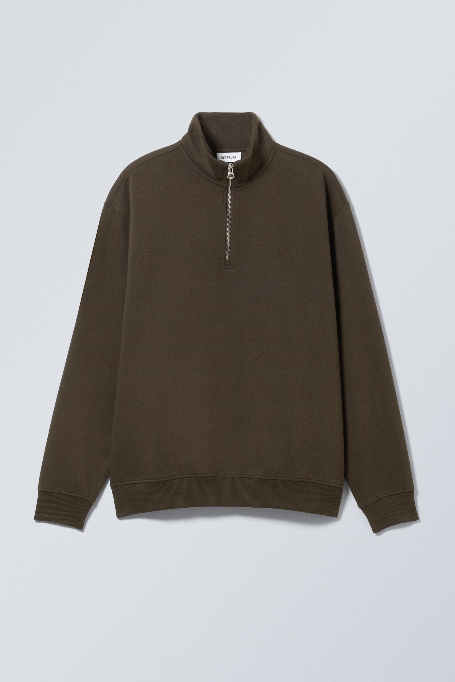 Relaxed Heavy Half Zip Sweater - Dark Brown/Dark Blue/Light Grey/Dusty Grey/Black/Dark Khaki Green - 2