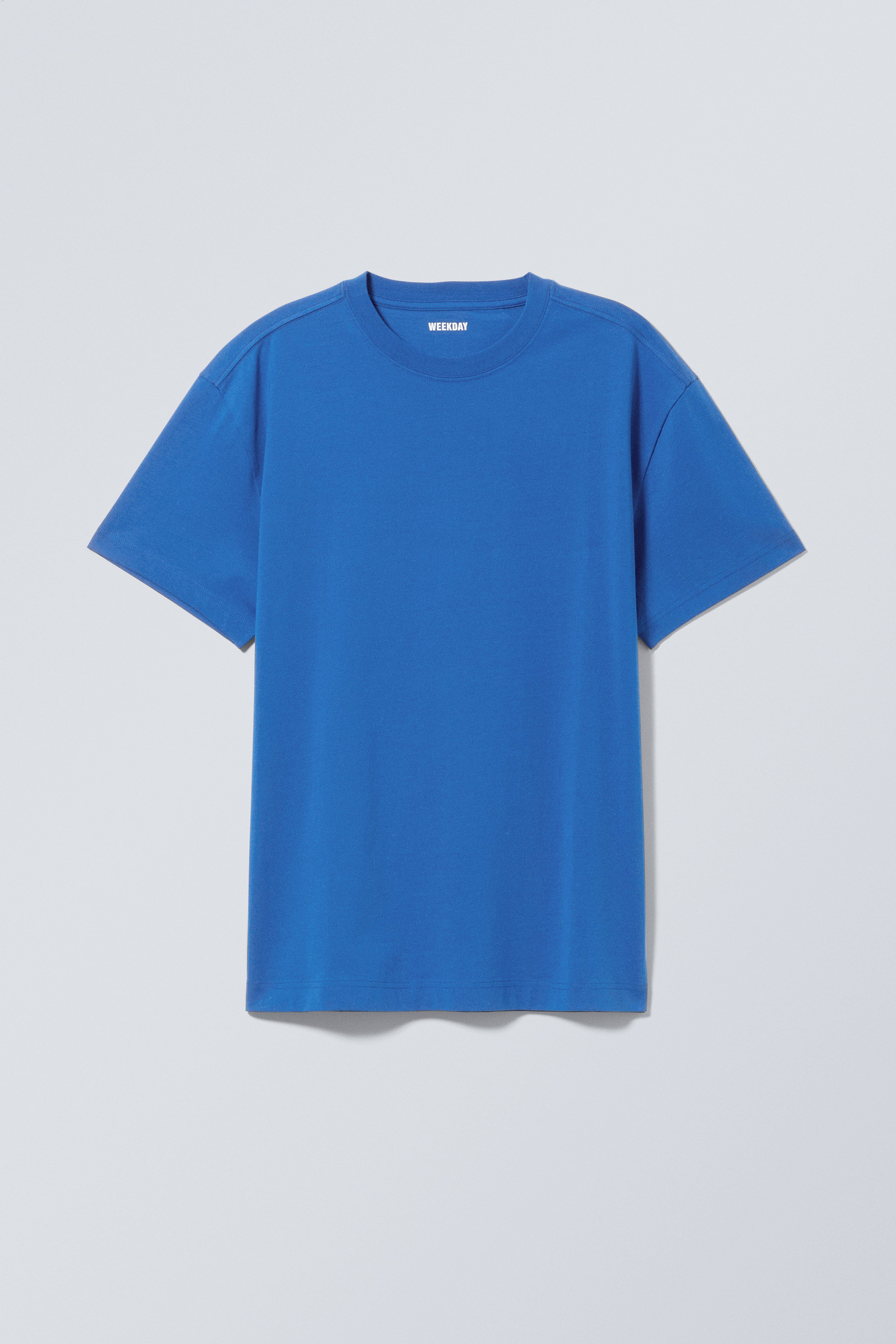 Oversized, zwaar T-shirt - Helderblauw/Zwart/Wit/Antraciet