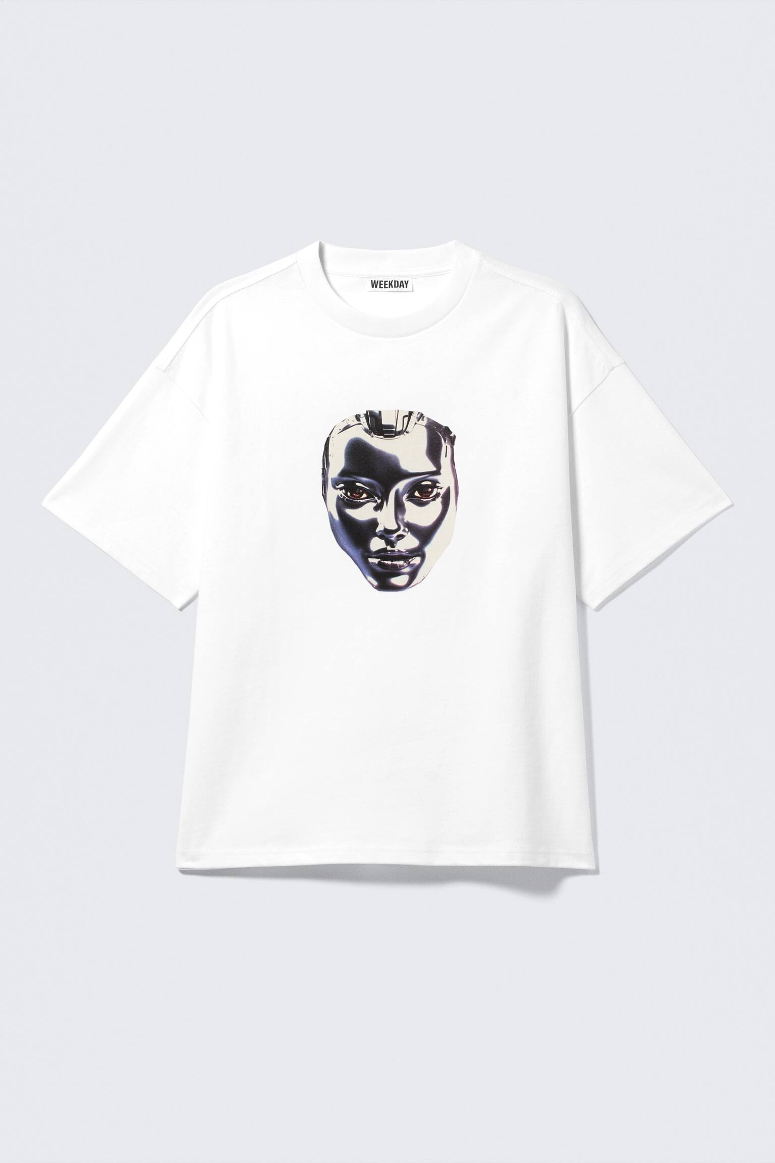 Bedrucktes kastiges T-Shirt - Weiß - Silbernes Robo-Gesicht/Schwarz - Heart of Energy/Schwarz - "Heartbeat"/Weiß - "Dreams"/Schwarz - "Mitternacht"/Helles Blau - Four Man Gang - 2