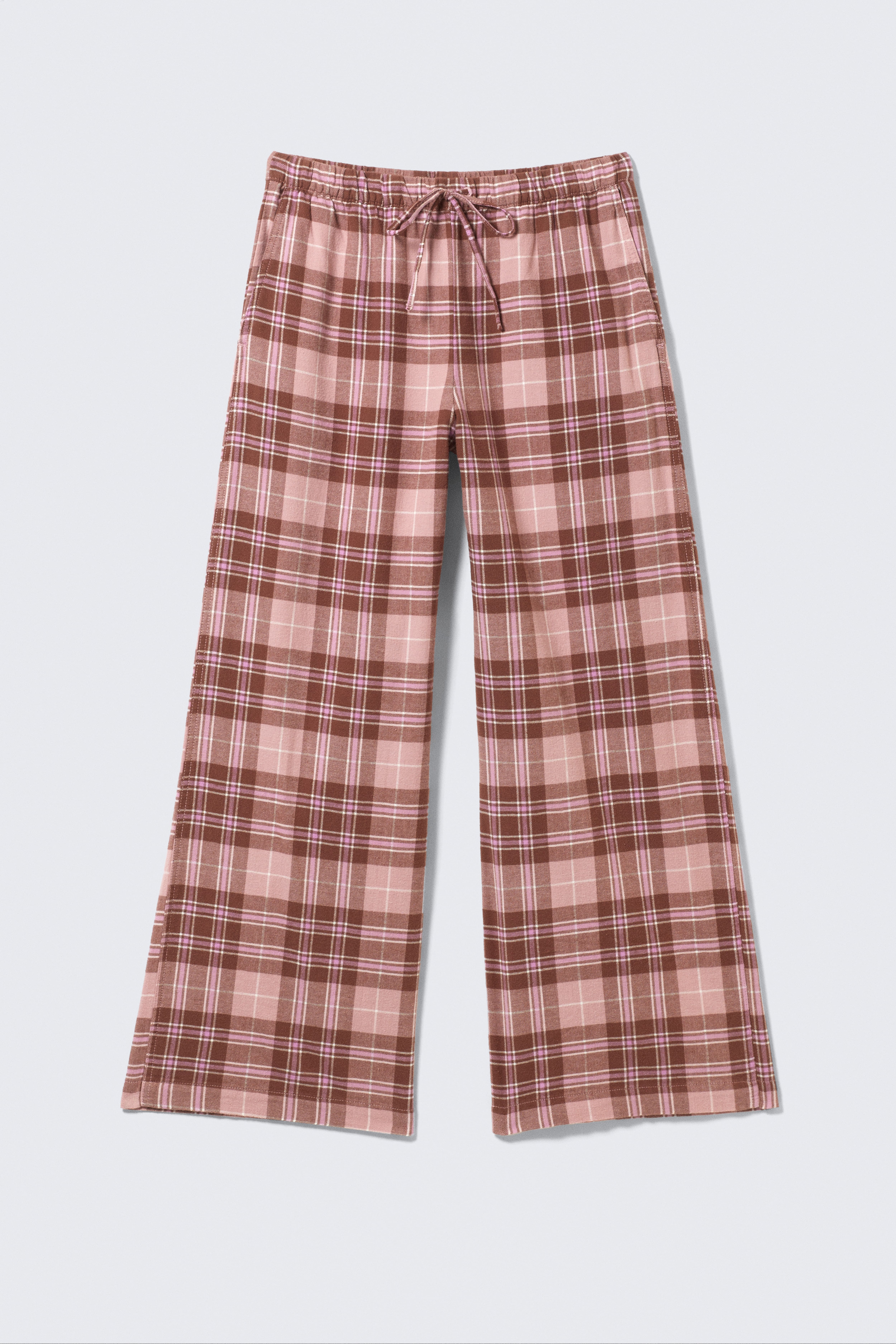Pantaloni pigiama in flanella - Scacchi rosa e marroni/Scacchi marroni/Check viola