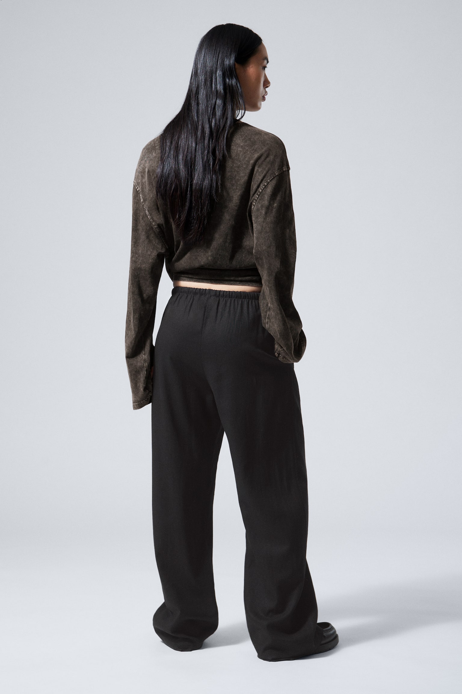 Mia Linen Mix Trousers - Black/Ecru - 5