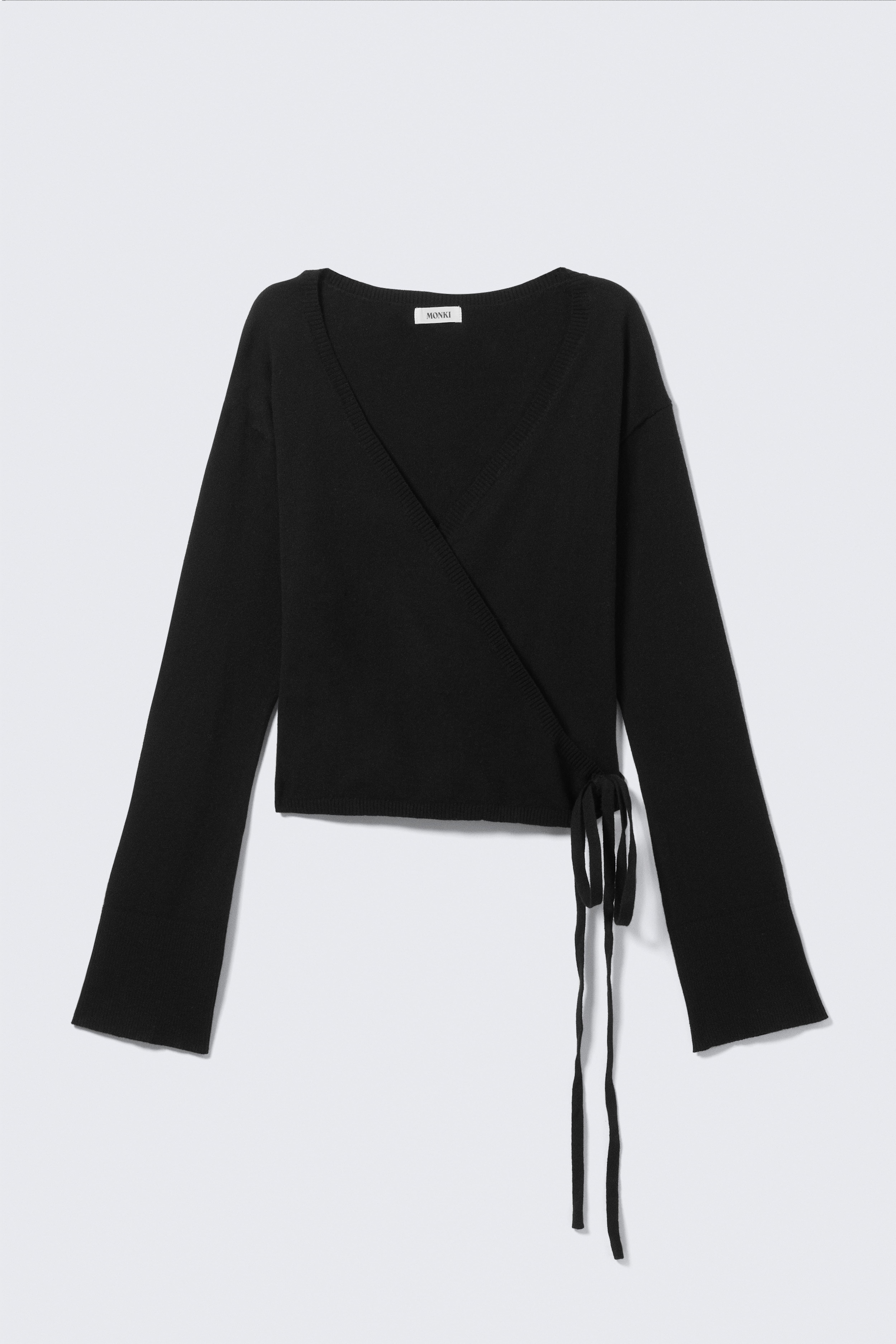 Cardigan avvolgente a V - Nero/Grigio mélange/Rosa chiaro