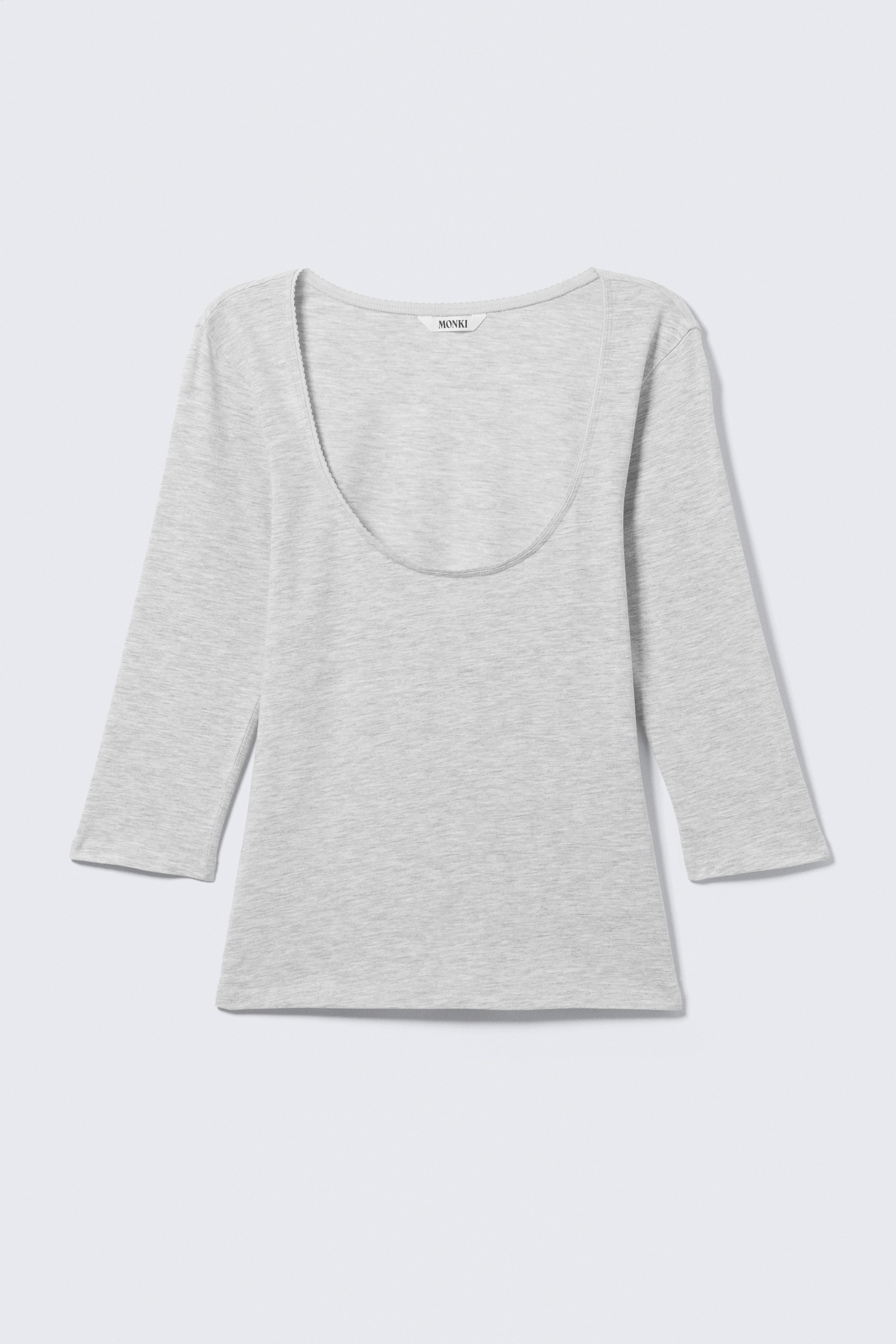 Top a maniche tre quarti - Grey Melange/Marrone scuro/Bianco sporco/Lilla chiaro