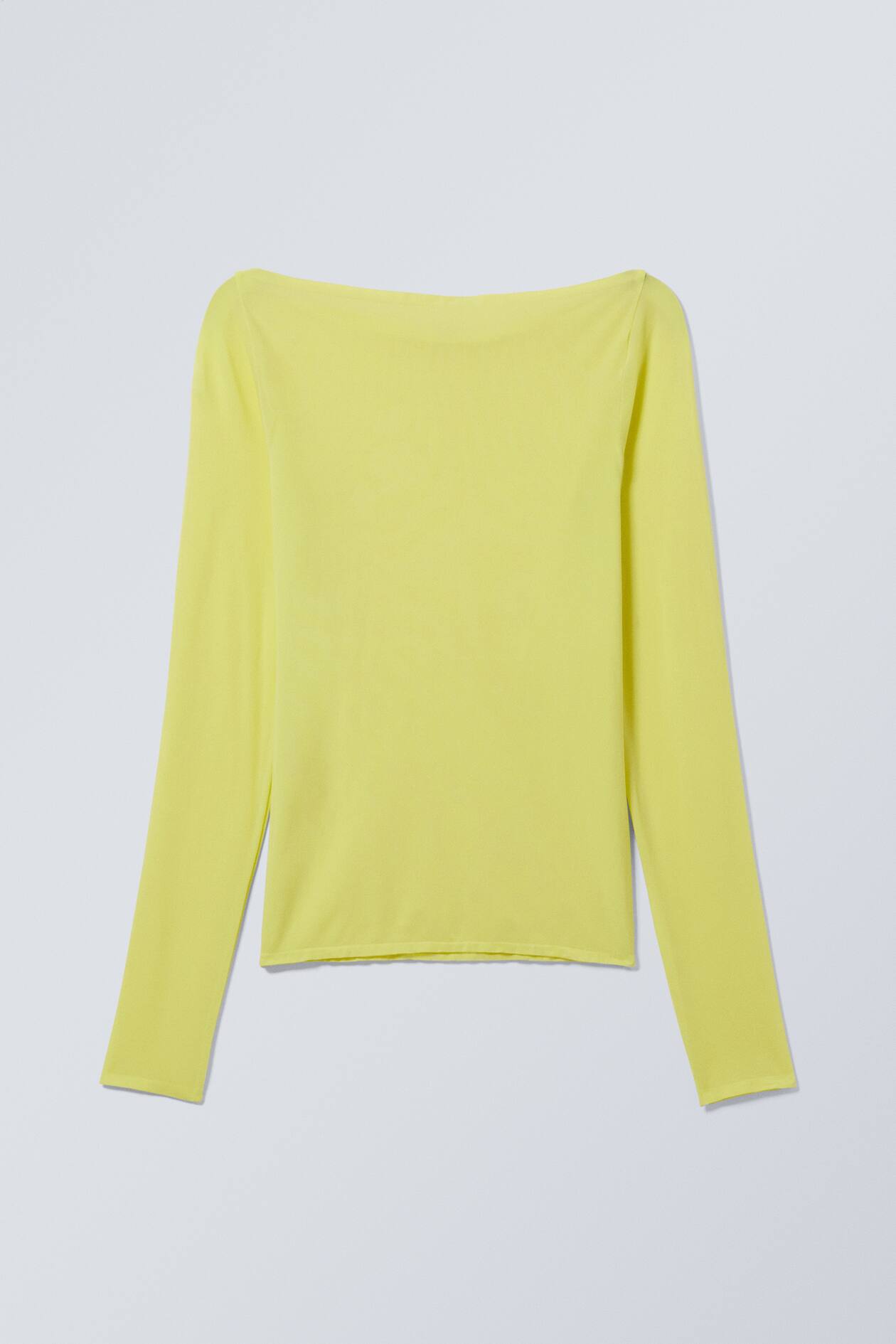 Sheer Boatneck Long Sleeve - Boat neck - Long sleeve - Yellow 