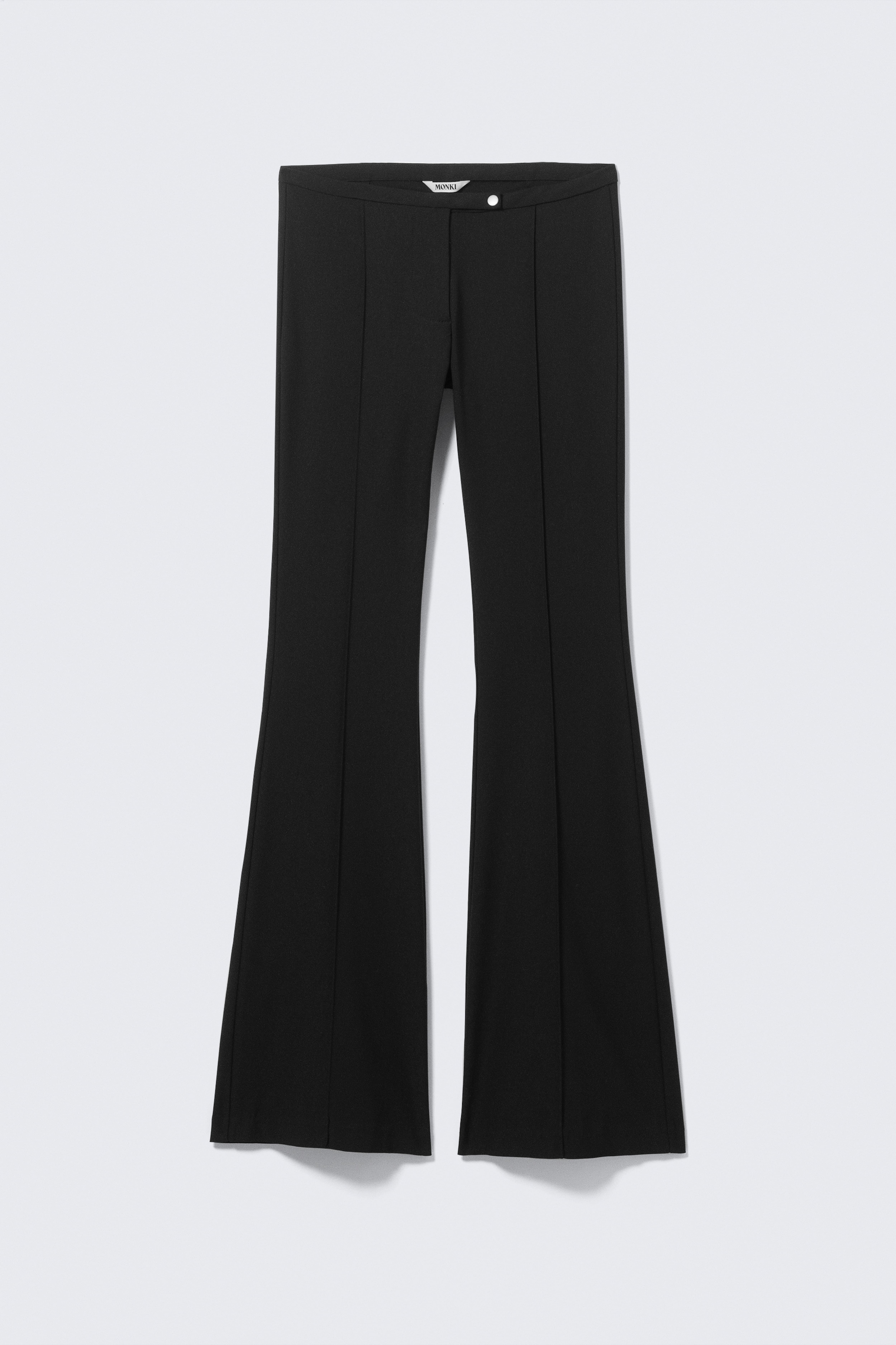 Pantalon skinny évasé taille basse - Noir/Beige