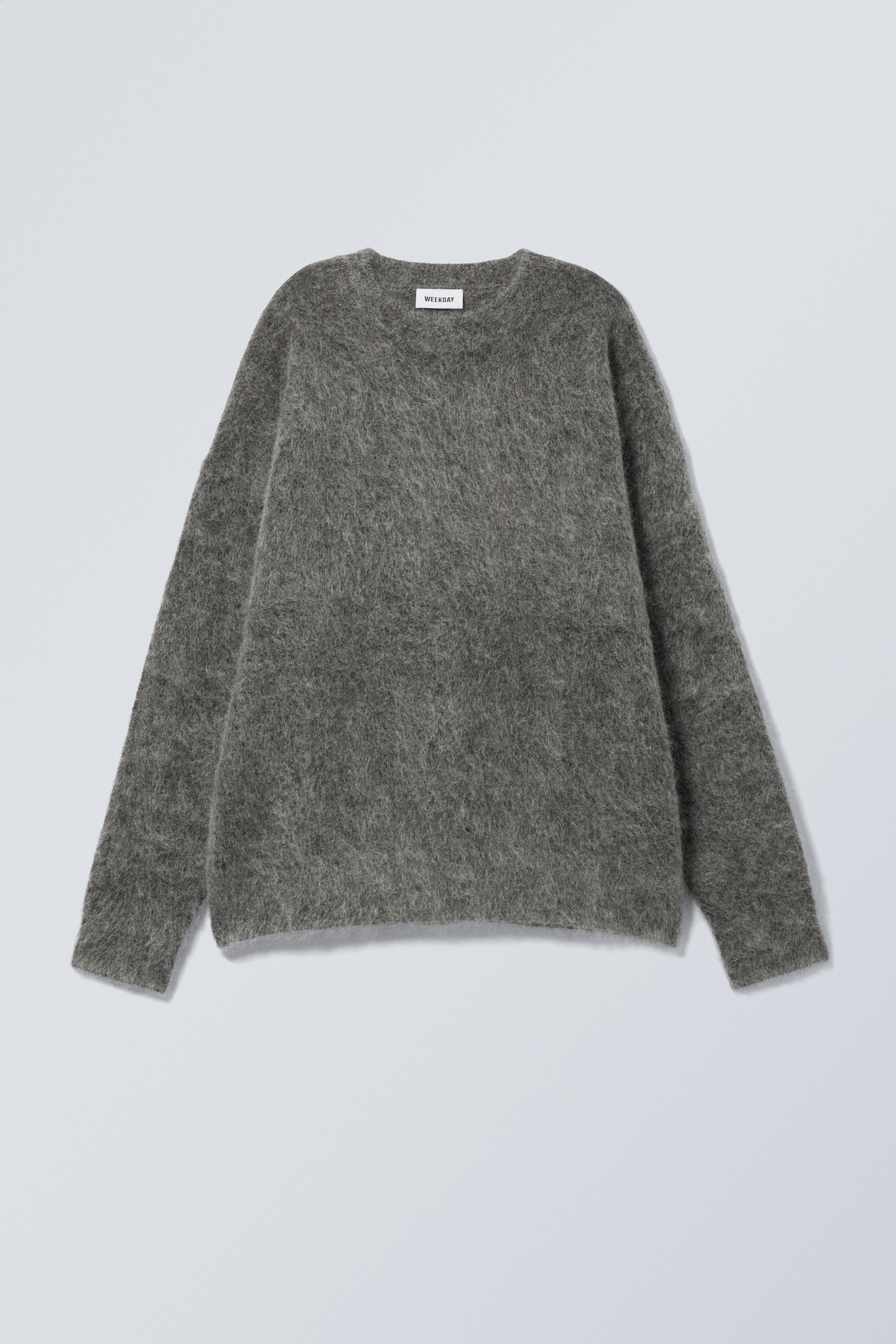 Oversized Knitted Mohair Blend Sweater - Grigio scuro/Beige/Blu scuro mélange/Marrone