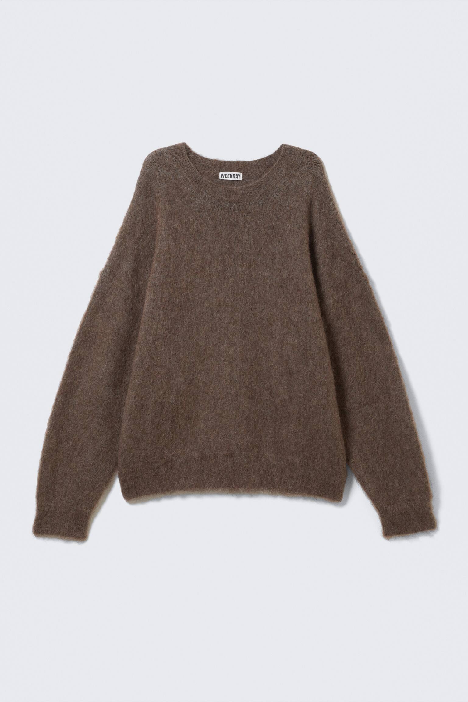 Oversized Knitted Mohair Blend Sweater - Marrone/Beige/Grigio scuro/Blu scuro mélange - 2