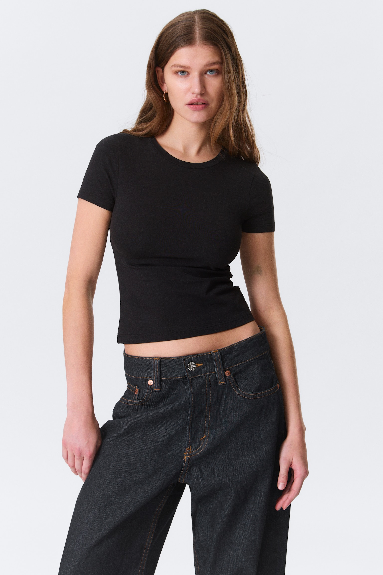 Mini T-shirt ajusté - Noir/Rayures bleu marine/vert/Gris chiné/Blanc - 1