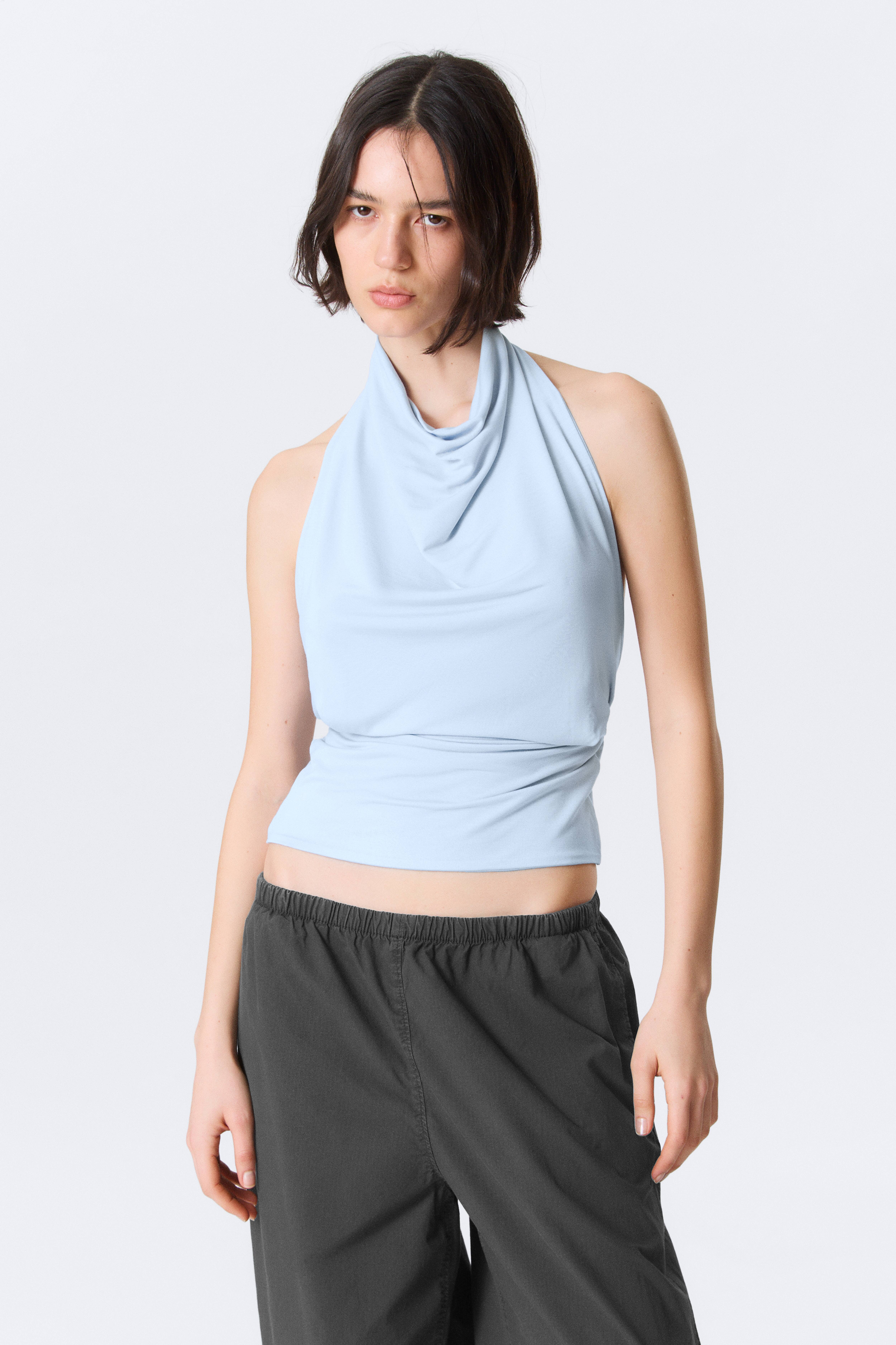 Top a fascia - Azzurro/Nero