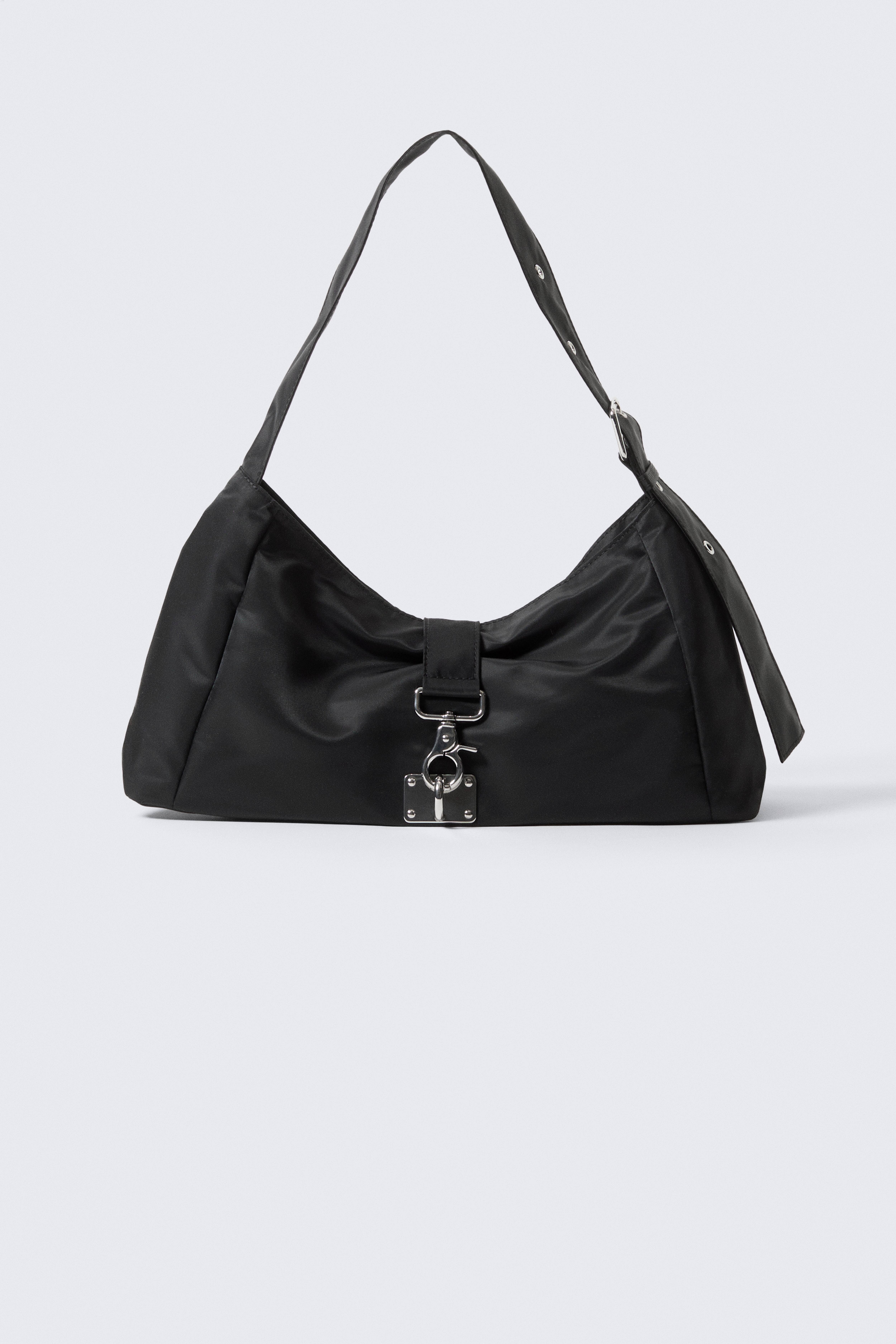 Kleine Schultertasche mit Hakenverschluss - Schwarz