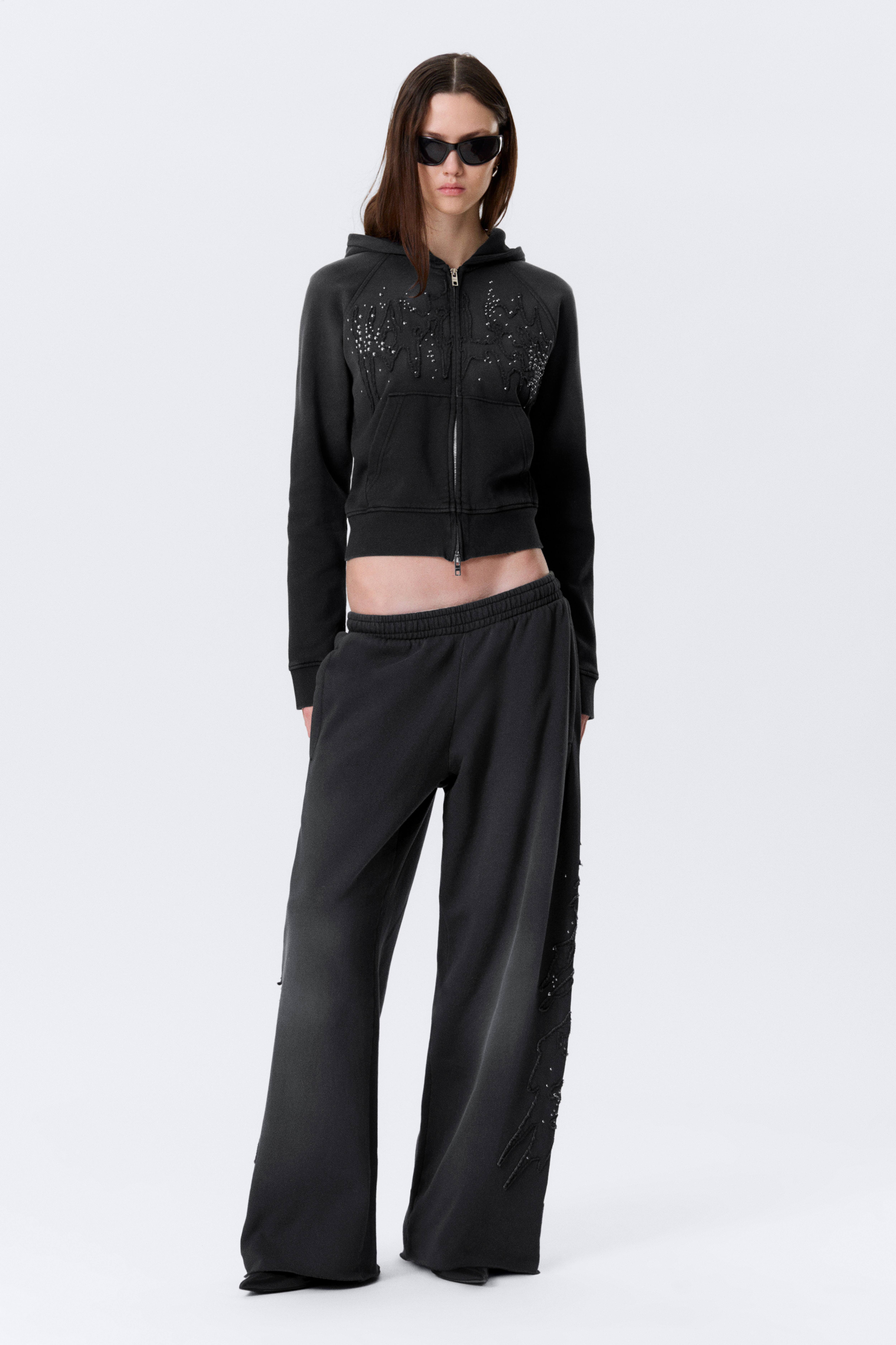 Graphic Sweatpants med nitar - Svart med nitar