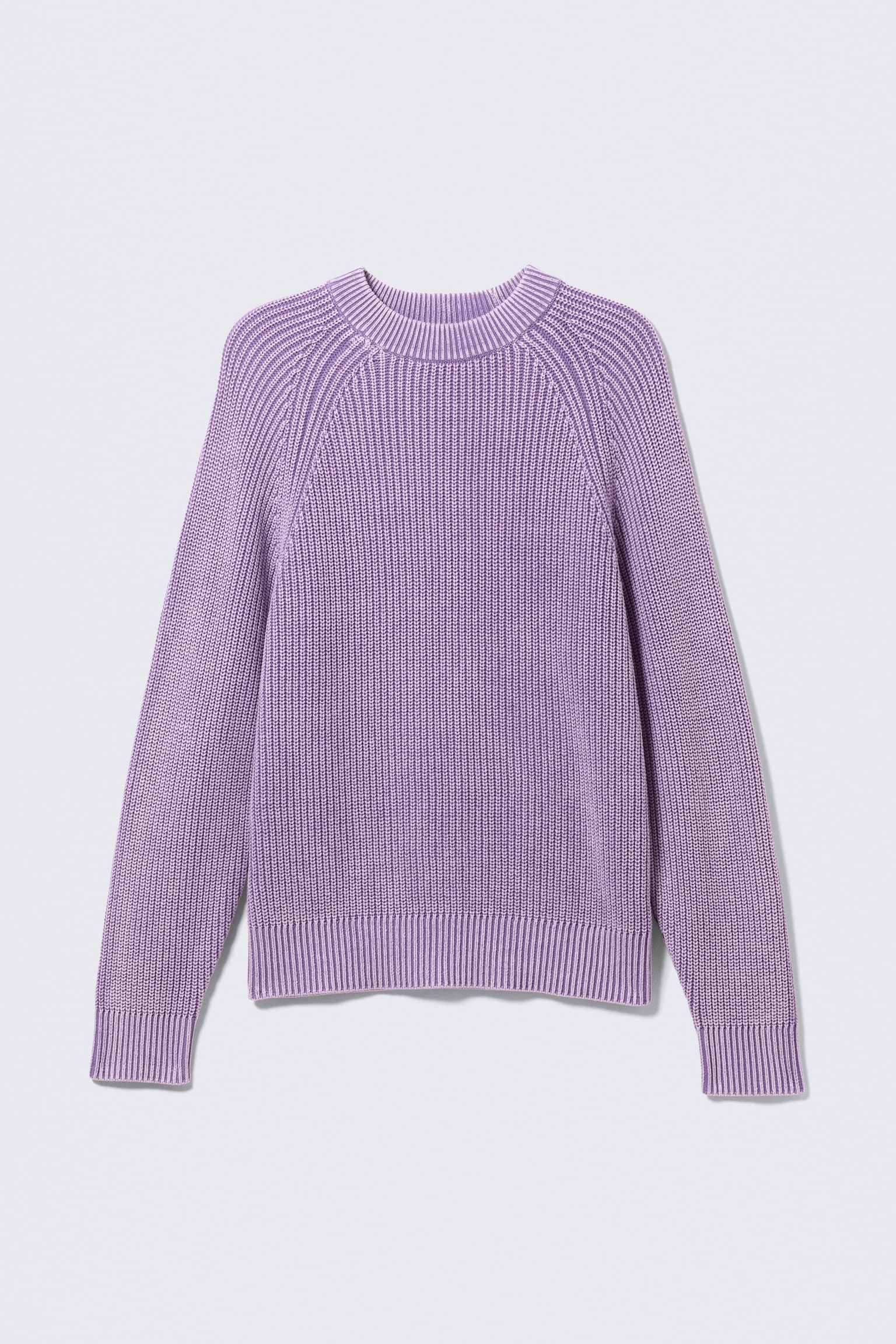 Pullover in cotone - Washed Purple Melange/Washed Dark Grey Melange - 2