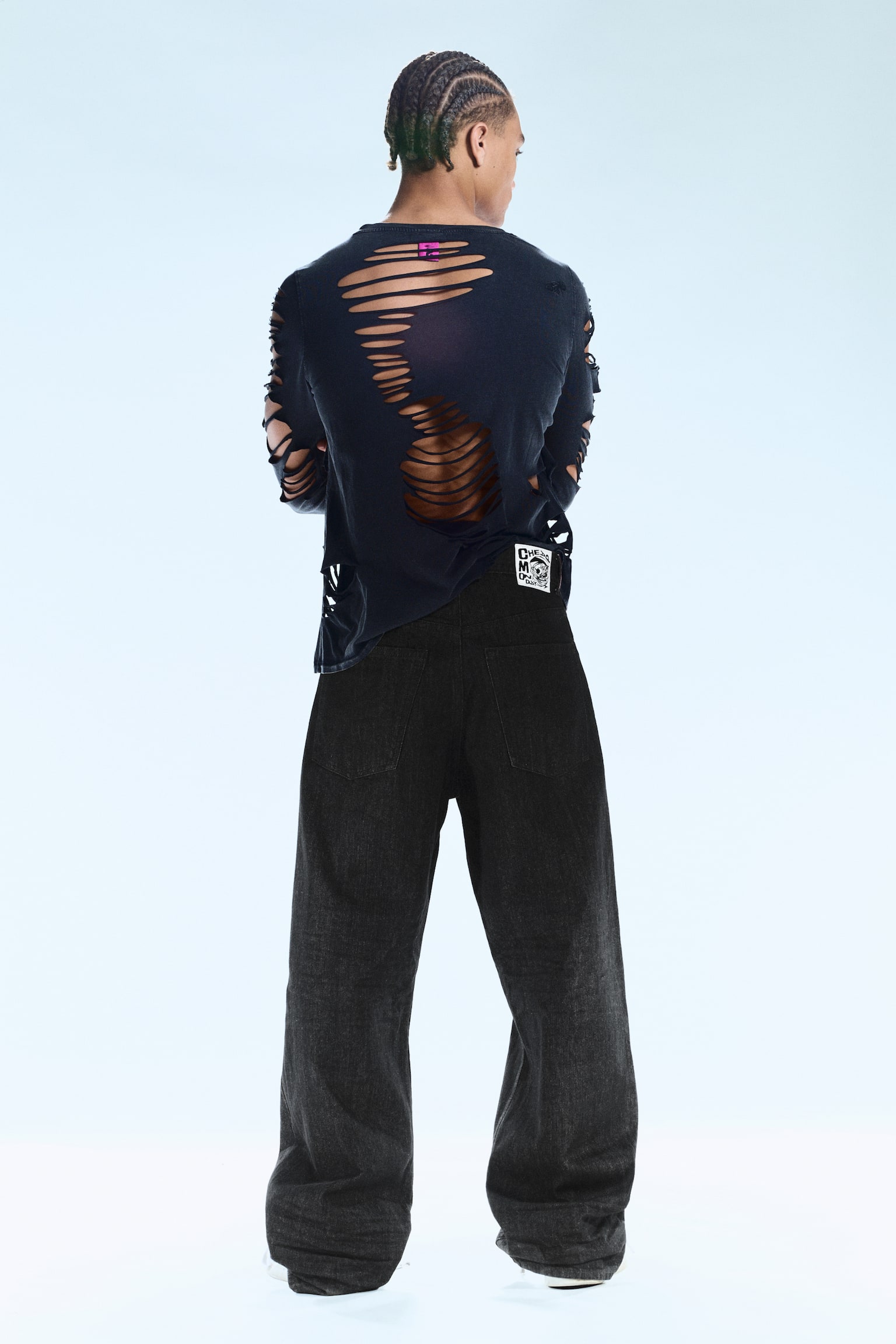 Jeans Looser a vita regular straight leg loose - Lavaggio extra nero/Azzurro/Chafe Black/Extra Blue Rinse - Blu medio - 3