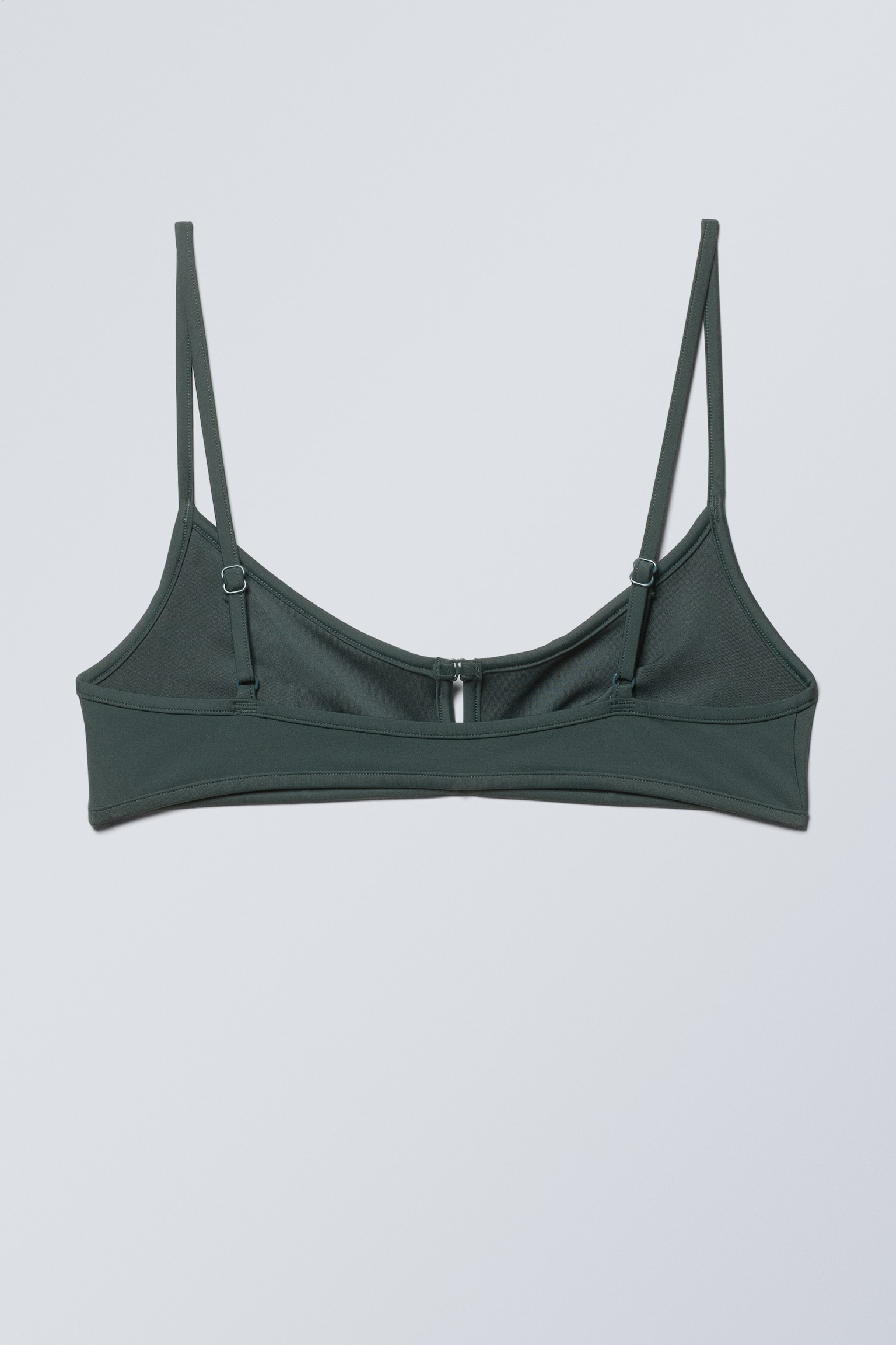 Front Buckle Bikini Top - Dark Green/Black - 2