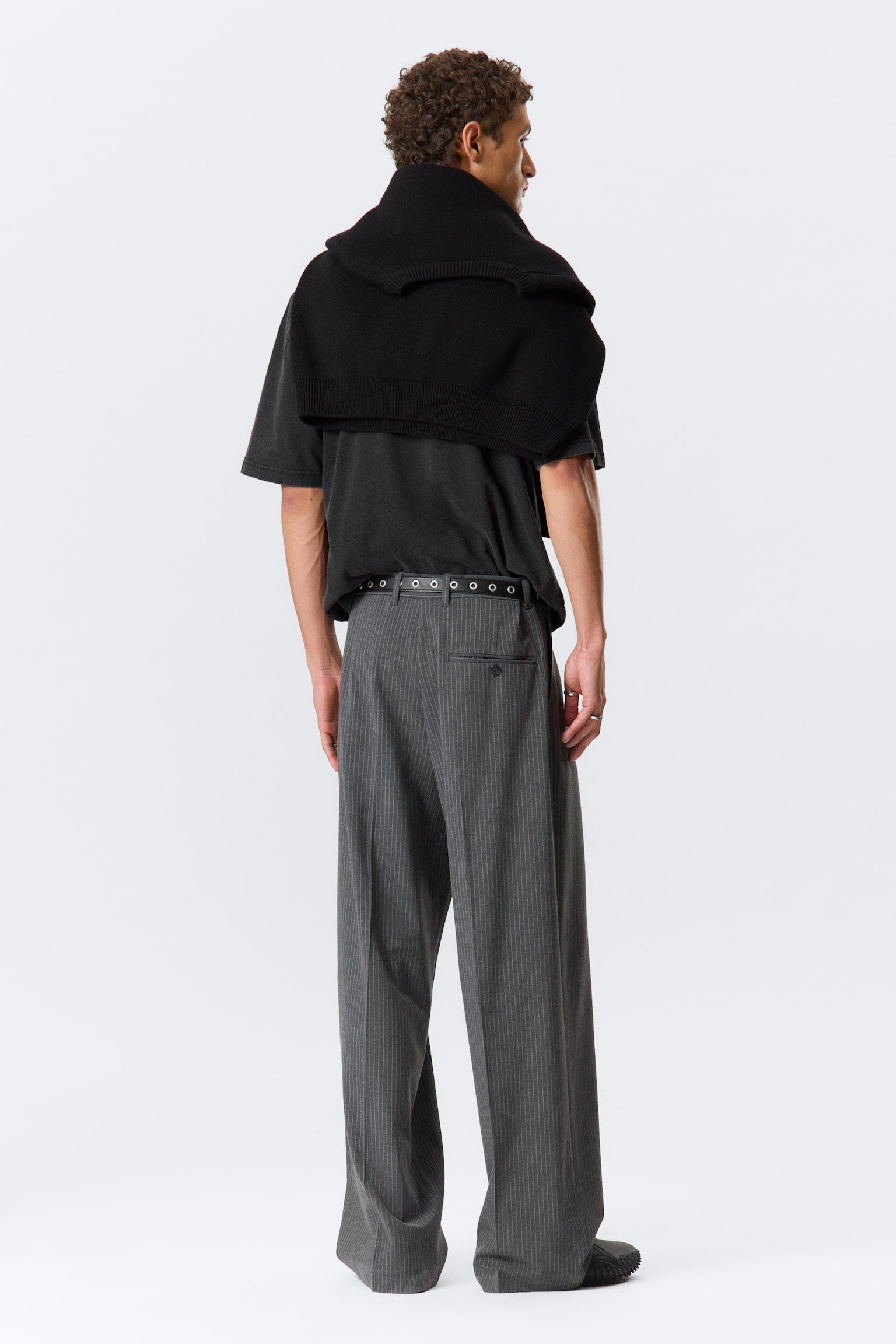 Oversized kostymbyxa Uno - Mörkgrå – Kritstrecksrandig/Svart/Mörk marinblå/Mörkbrun/Grårandig/Mörkgrå - 6