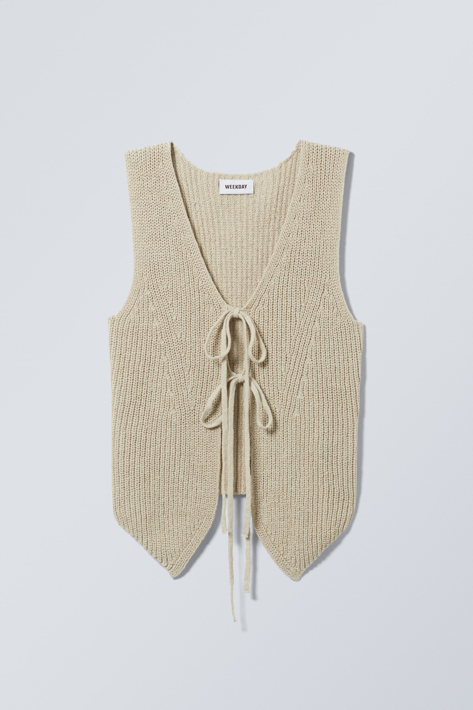 Slim Knitted Vest - Light Dusty Beige/Black - 1