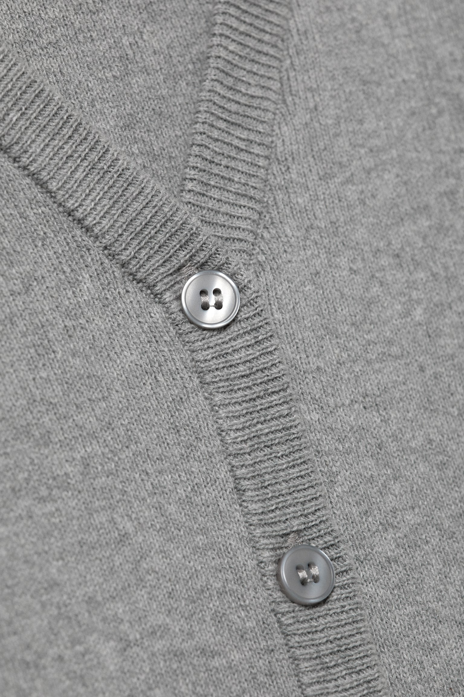 Kardigan z dekoltem w serek - Grey Melange/Brązowy w paski - 5
