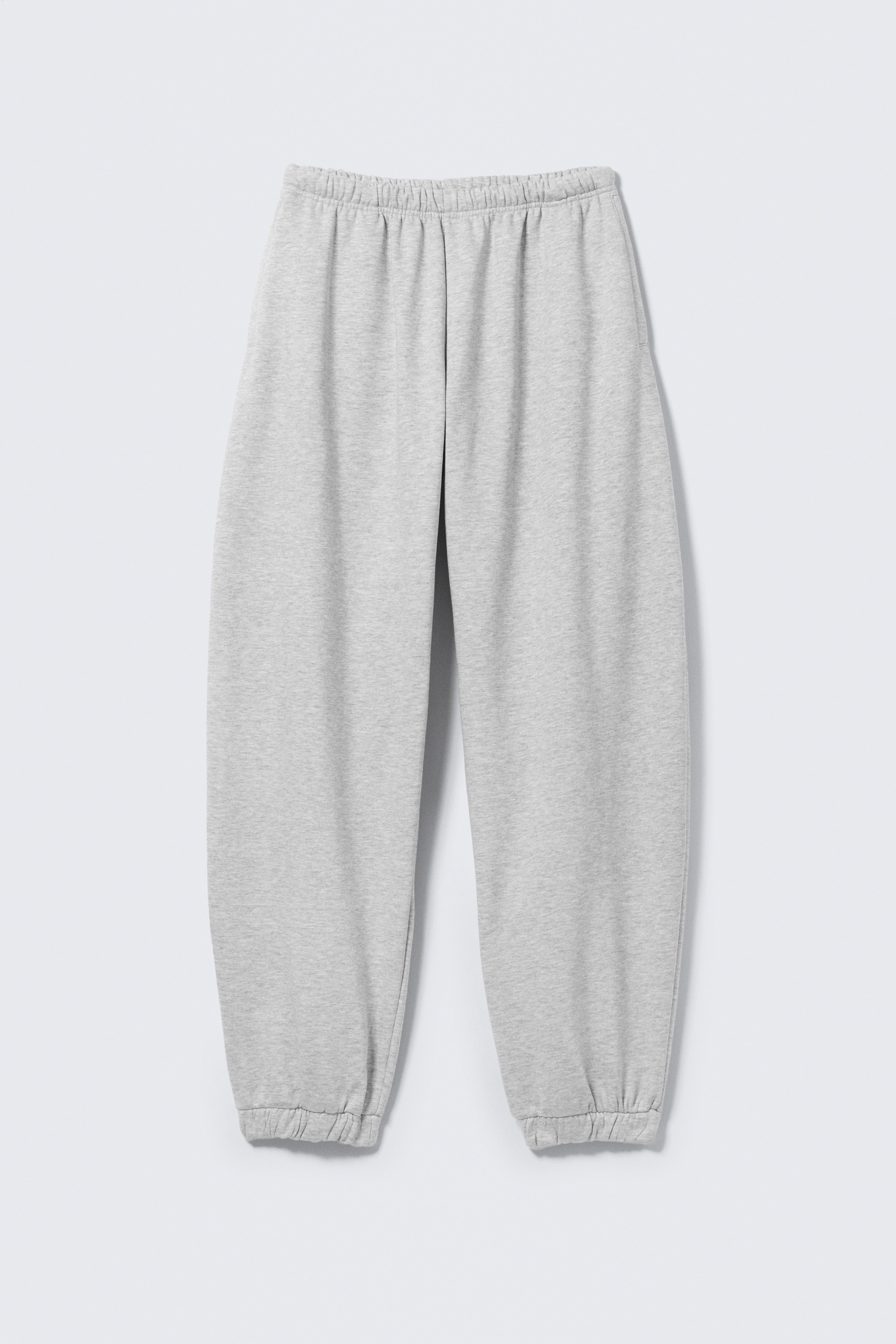 Lockere Sweatpants aus schwerem Baumwollfleece - Grau meliert/Schwarz/Verwaschenes Schwarz