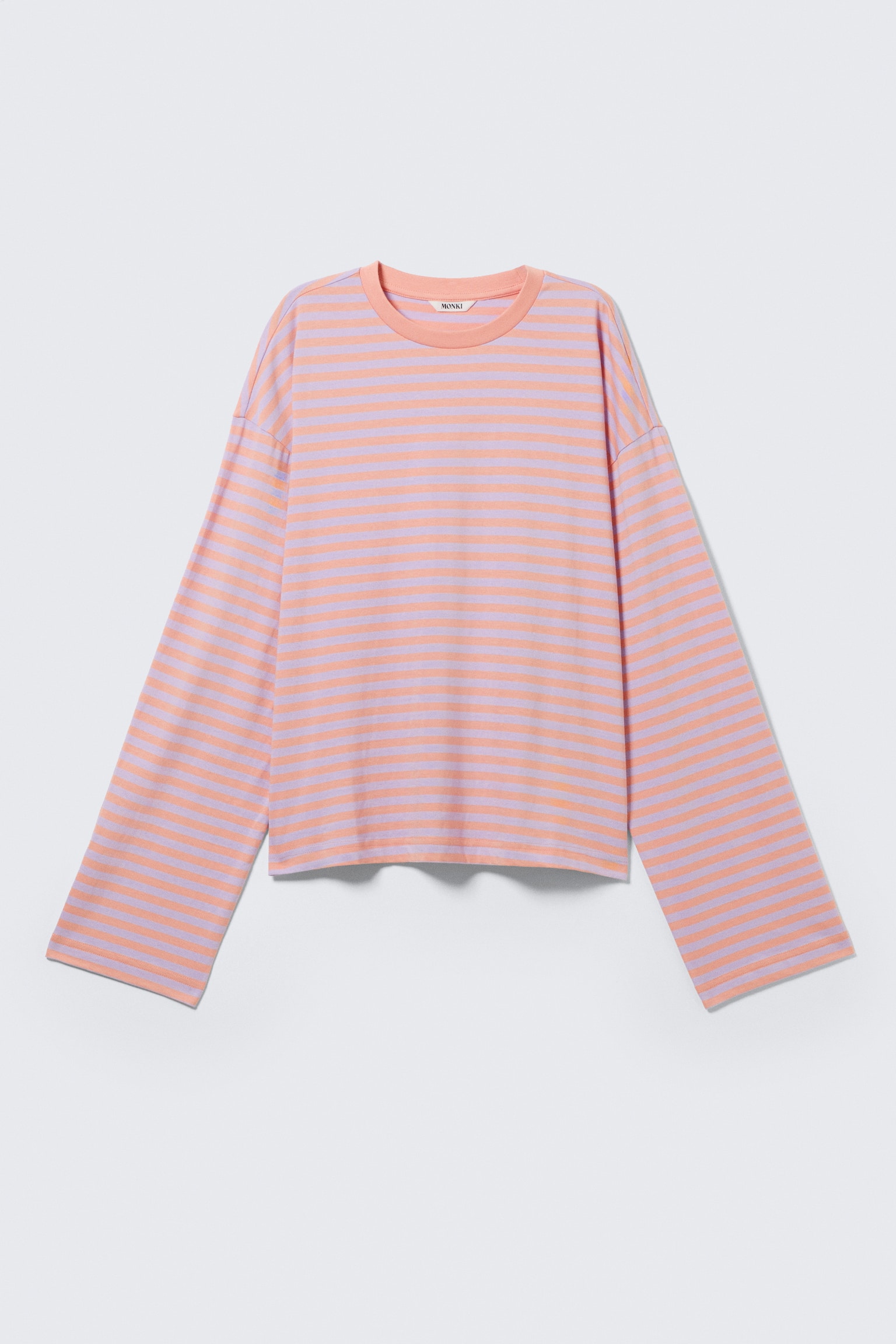 Longsleeve-Shirt aus Baumwolle - Koralle/Lila gestreift/Marineblau/Rosa gestreift/Blau/Mehrfarbig gestreift/Blau/braun gestreift/Rosa - Gelbe Streifen/Staubweiß - Braune Streifen - 2