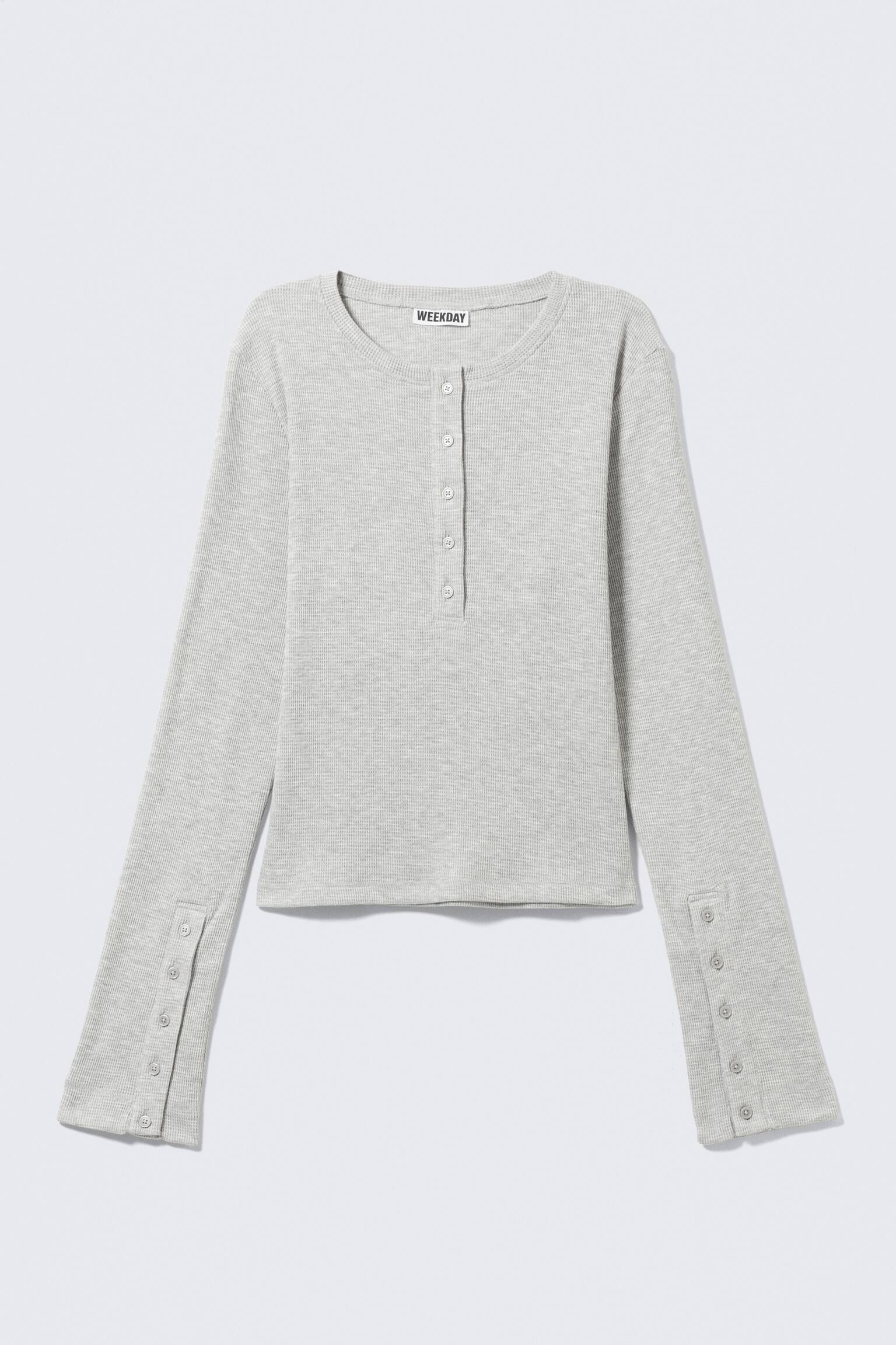 T-shirt a maniche lunghe - Grigio mélange - 2