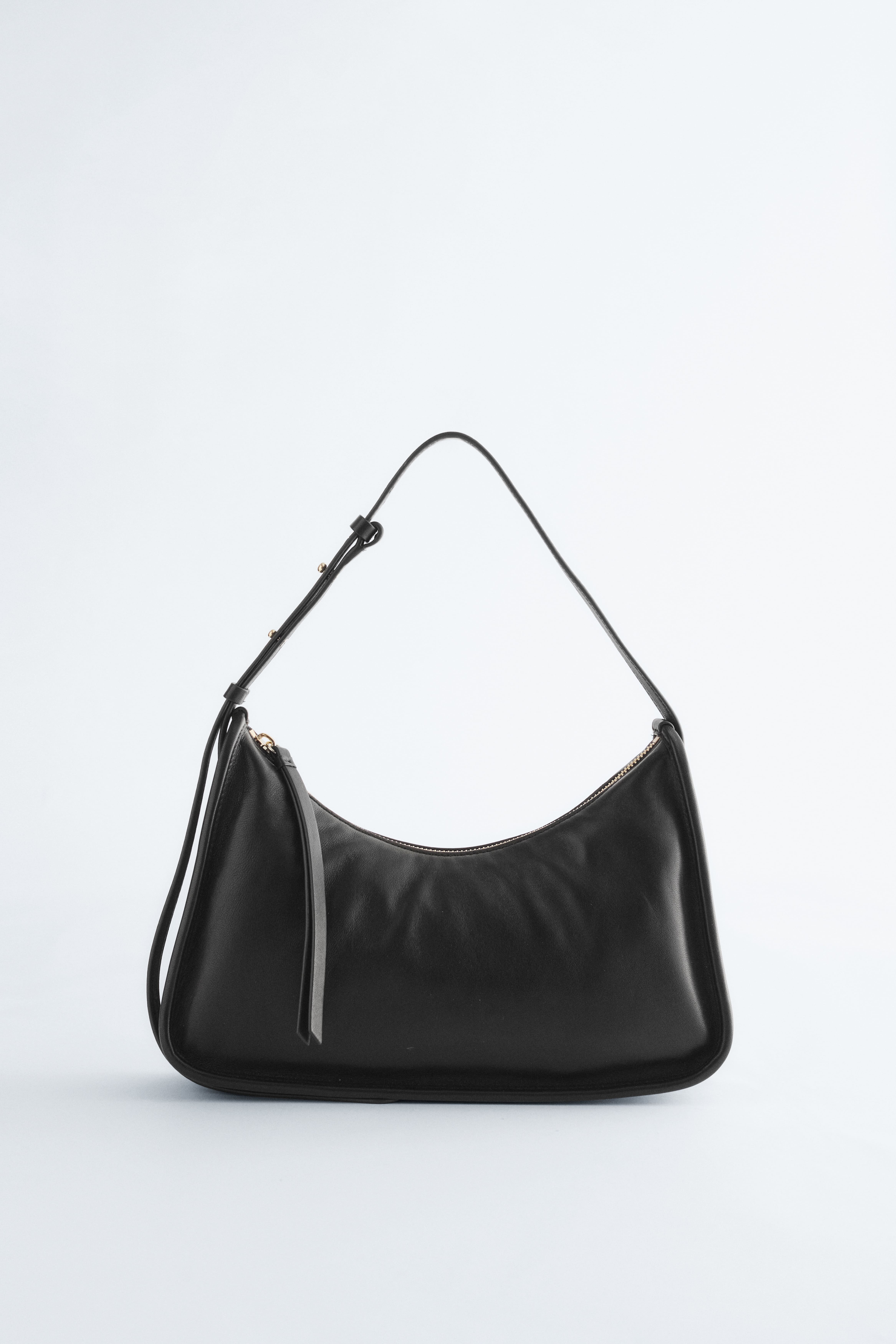 Leren schoudertas - Zwart/Bruin