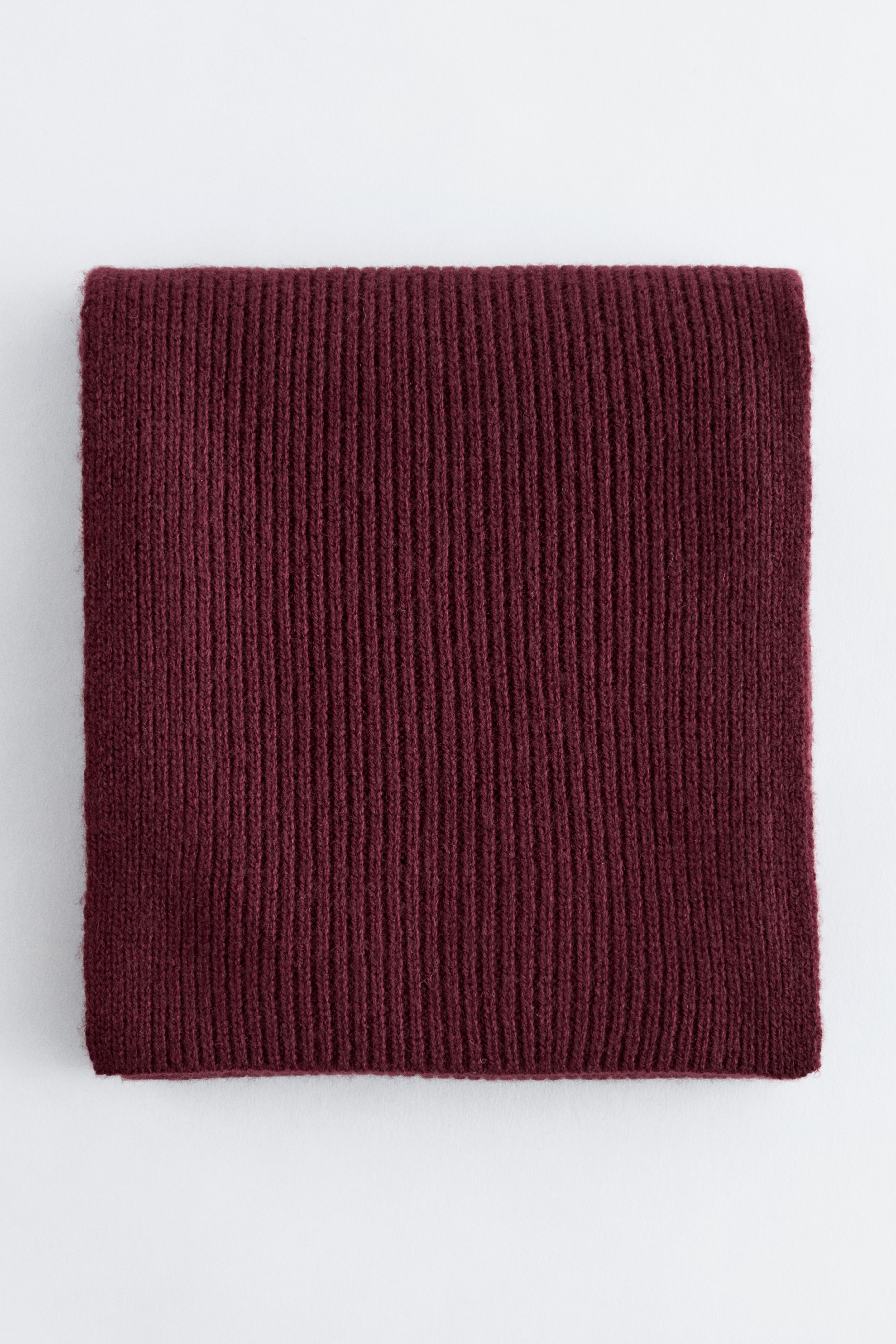 Kapuzenschal aus Wolle - Weinrot/Stein