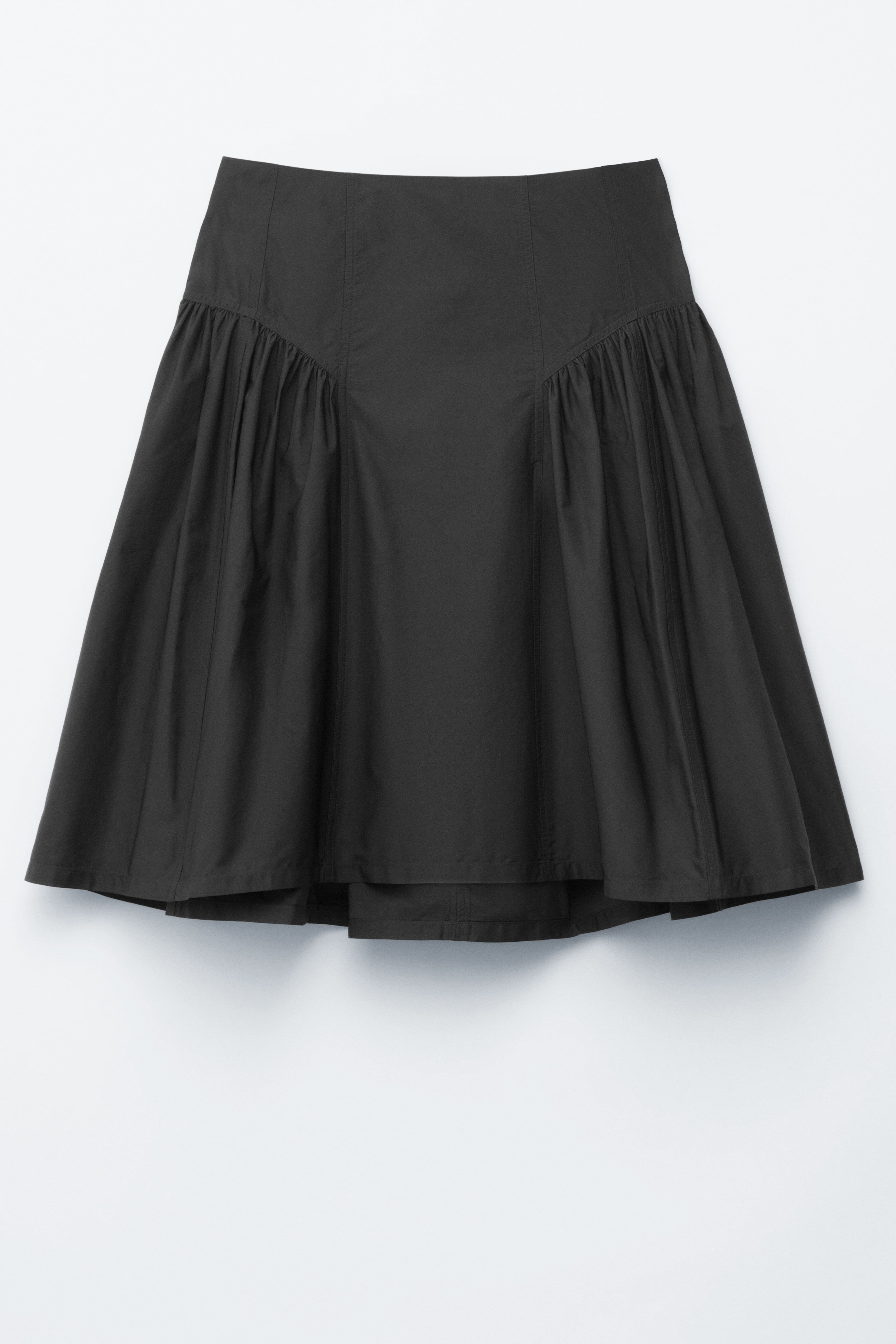 Jupe midi bouffante trapèze - Noir