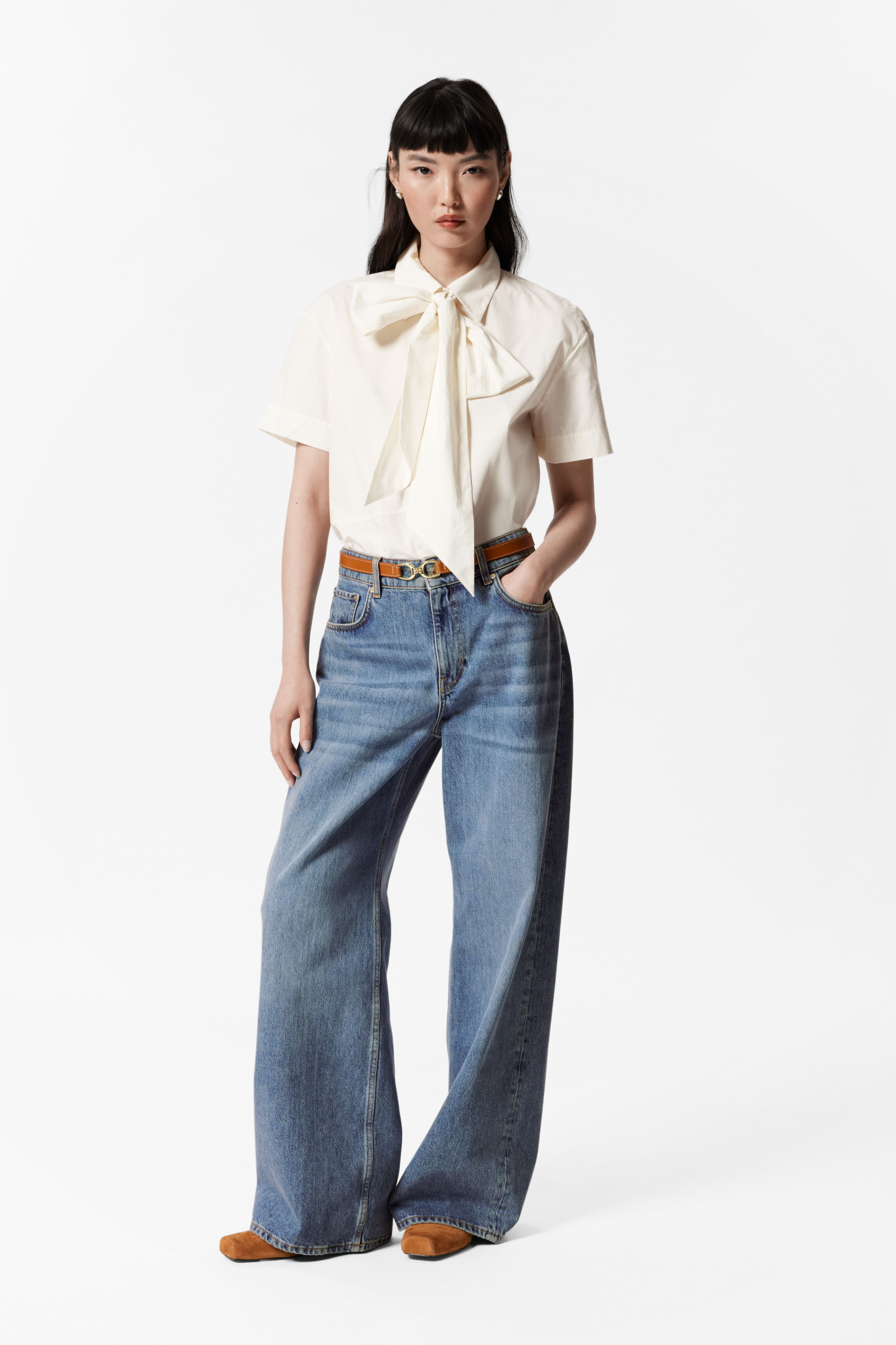 H&M Relaxed Wide-Leg Jeans Rosa DONNA Sottocosto Abbigliamento