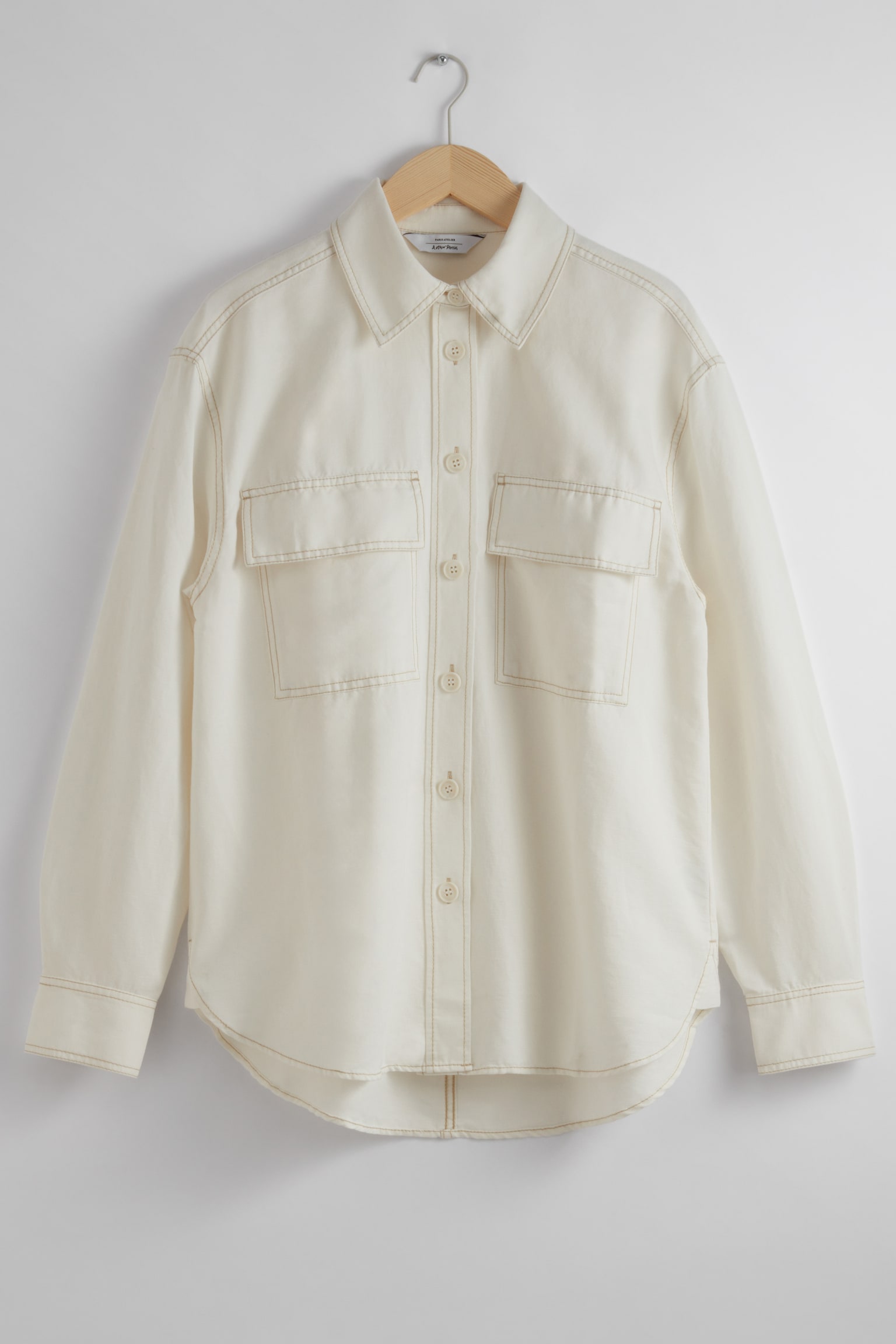 Oversized Utility Shirt - Ivory - 1