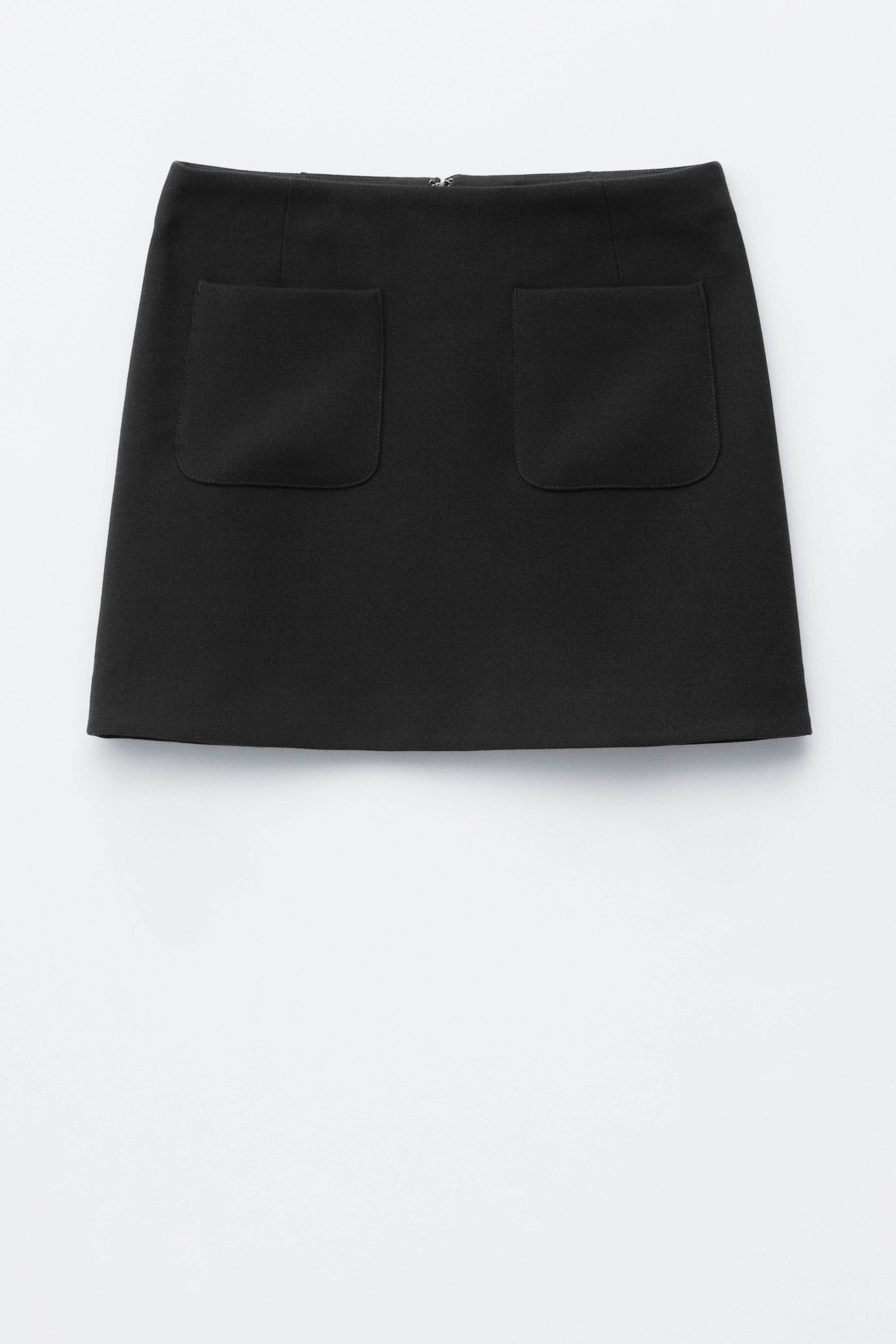 Mini-jupe trapèze - Noir/Brun kaki