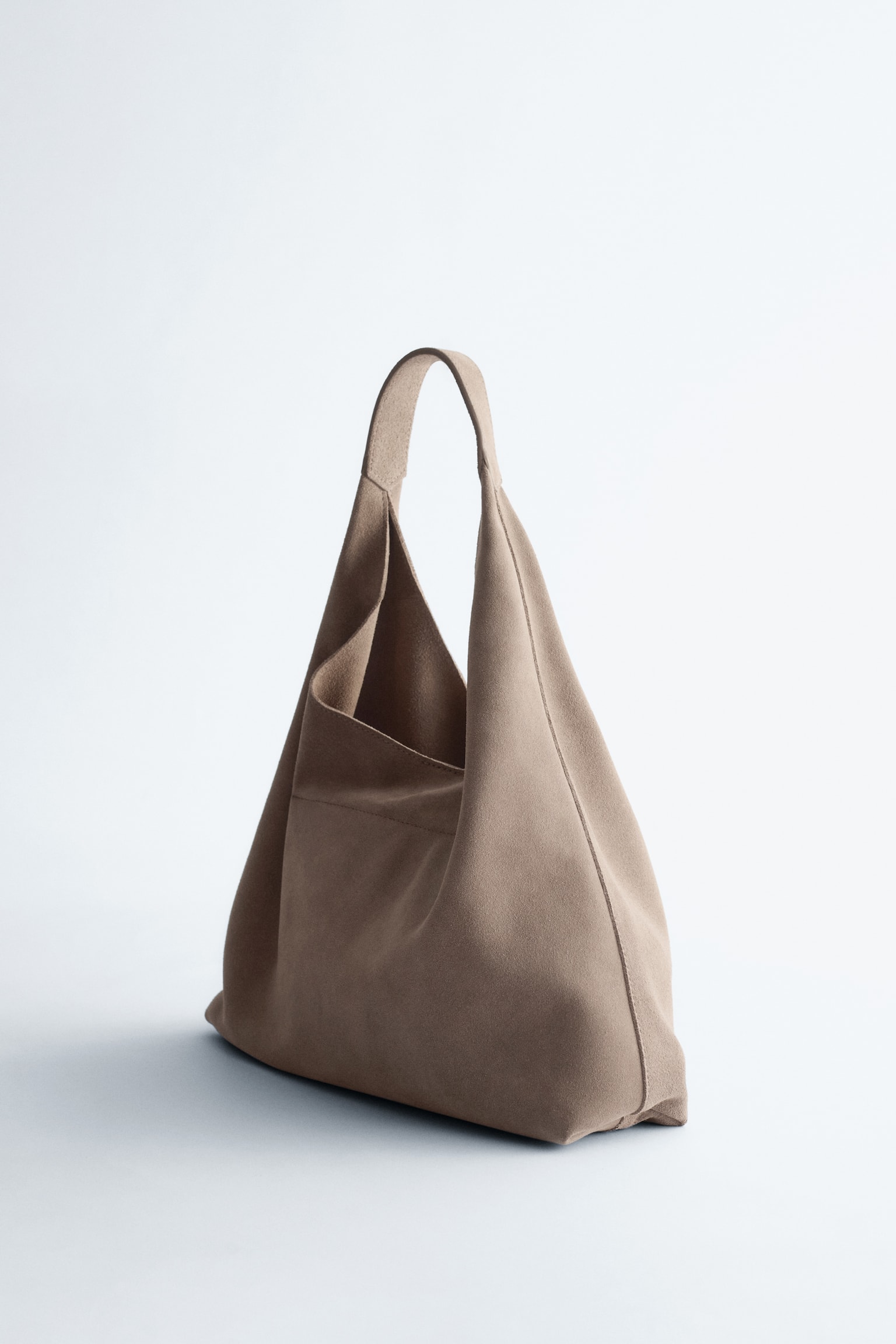 Klassische Tragetasche aus Veloursleder - Beige/Braun/Grün/Rost - 3